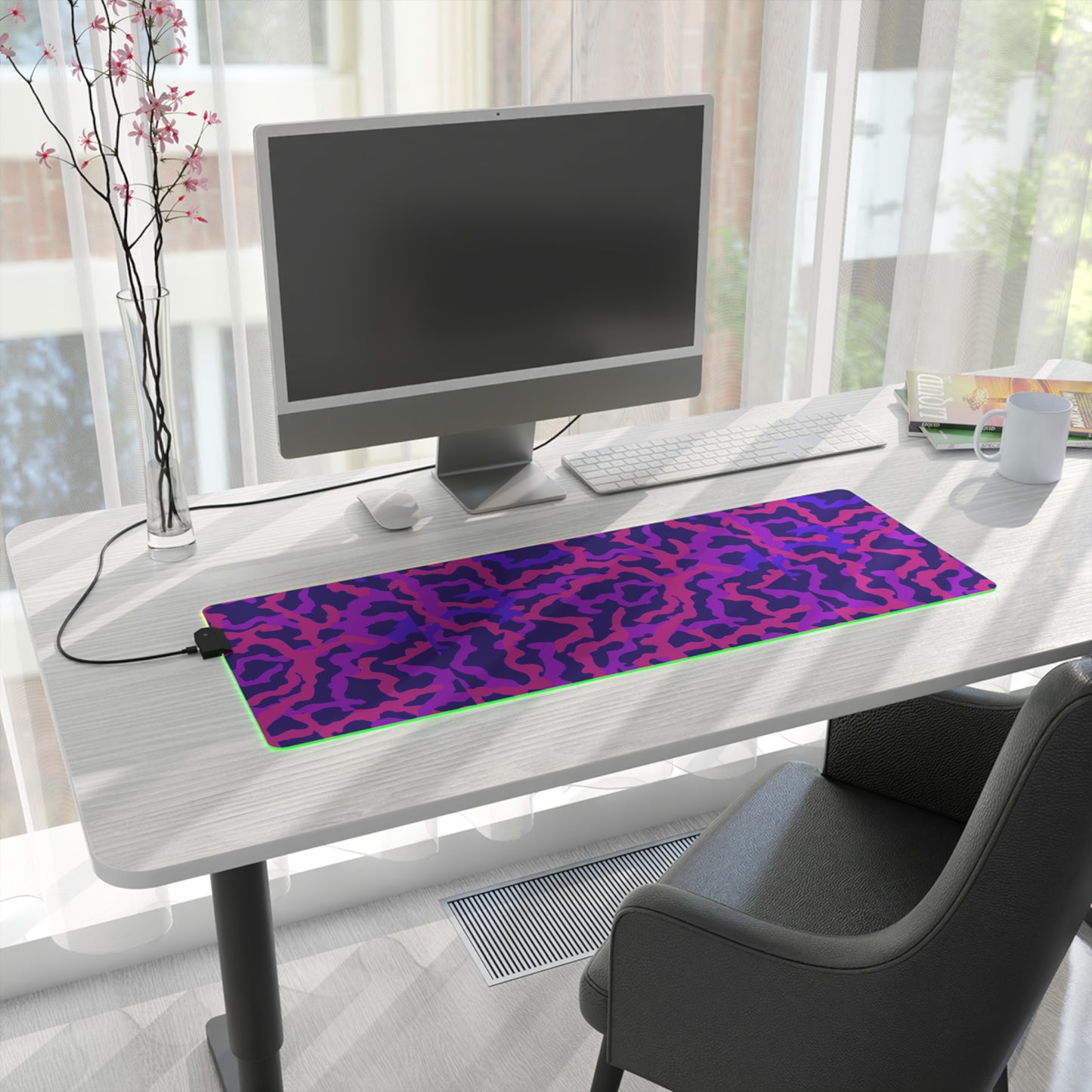 LED Gaming Mouse Pad With Vibrant RGB Lighting, 4 Sizes / Coral Threads, Heatwave