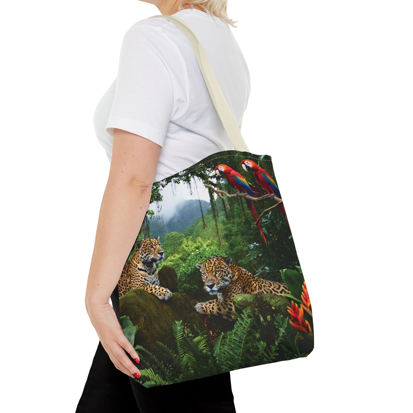 Jaguars and Parrots Tote Bag - 3 Sizes
