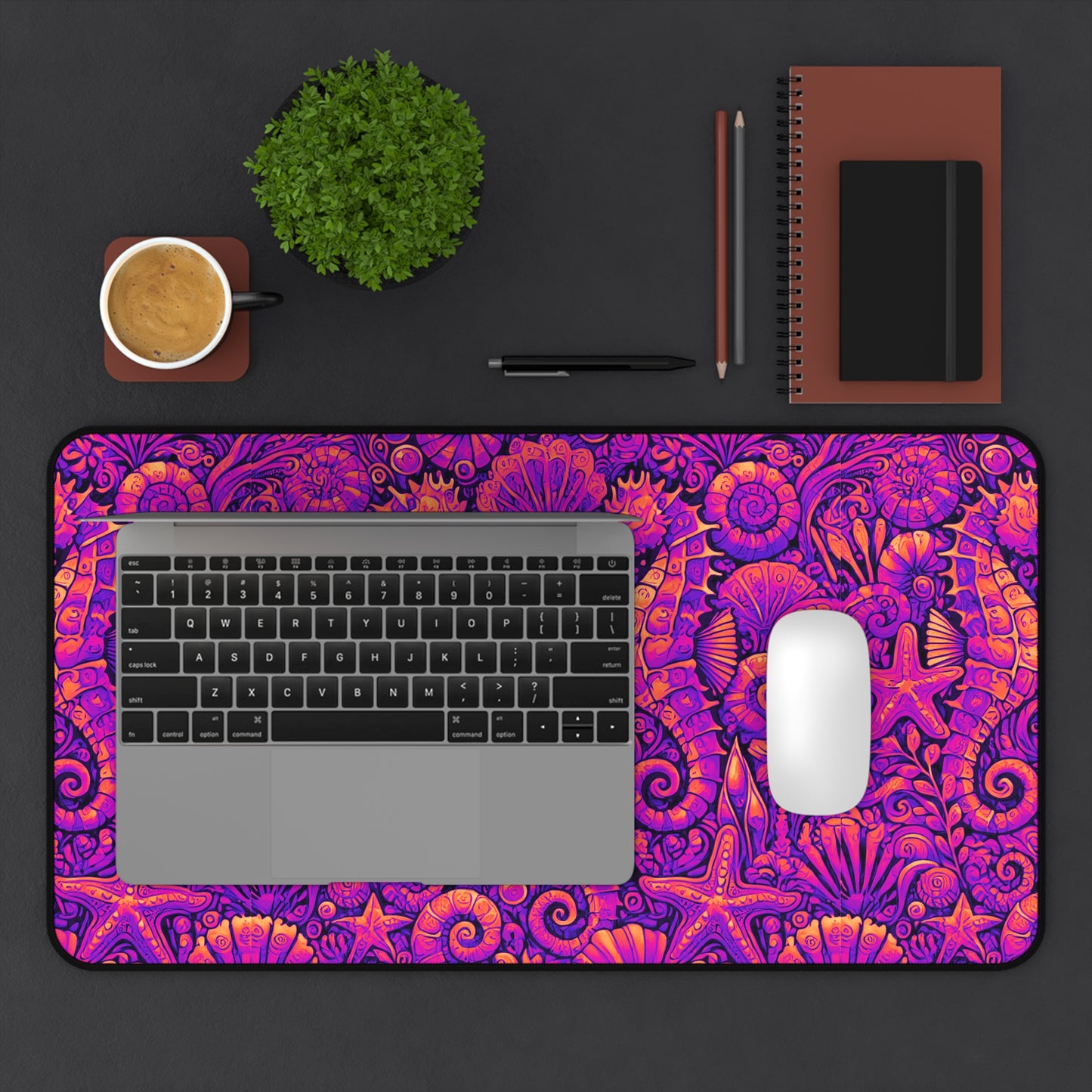 Tropical Mouse Pad/Desk Mat, 3 Sizes - Perfect for Home Office / Seahorses, Heatwave