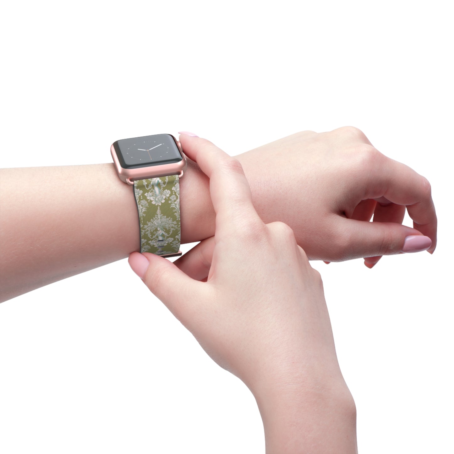 Apple Watch Band - Pearl Lady Toile, highland green