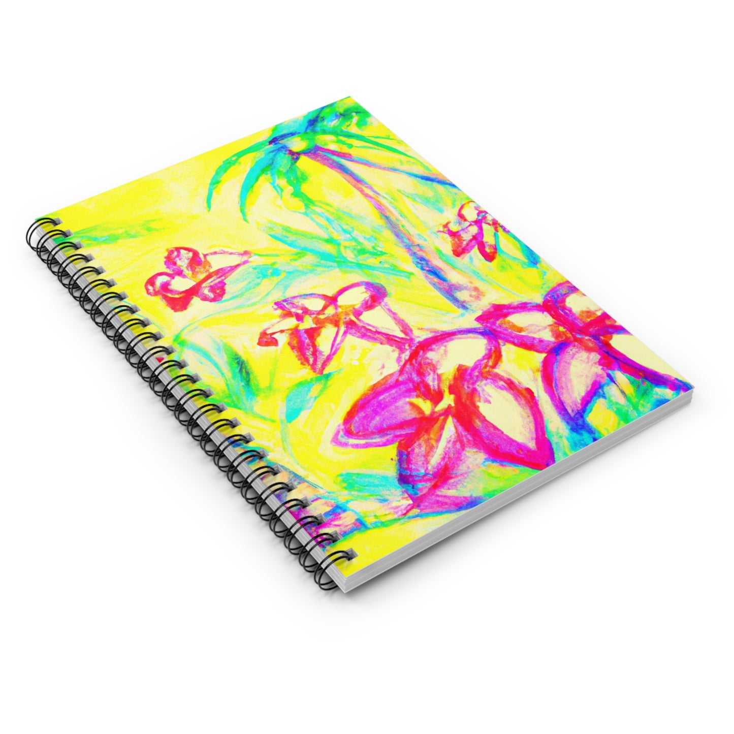 Spiral Notebook - Tropical Doodles, Yellow
