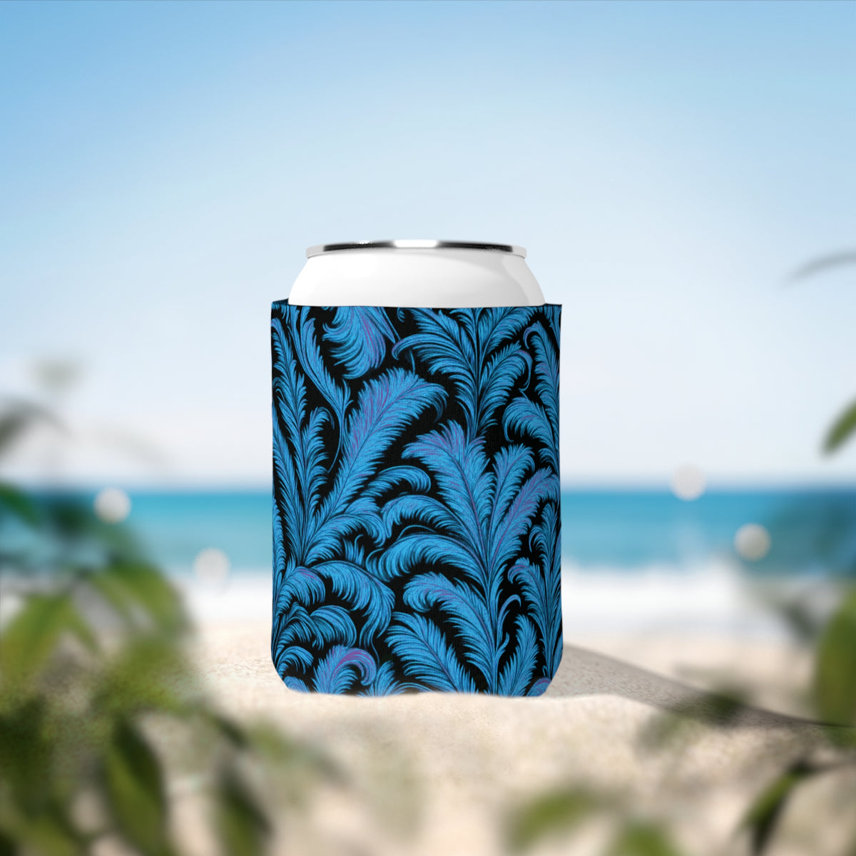 Rocco Blues/Black Can Cooler Sleeve - Perfect for Outdoor Picnics