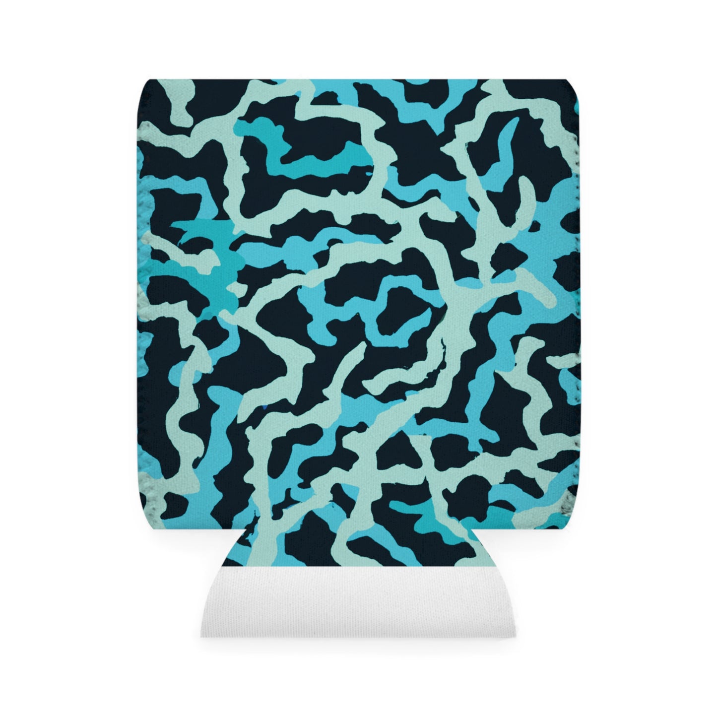 Coral Threads/Turquoise Can Cooler Sleeve - Perfect for Outdoor Picnics