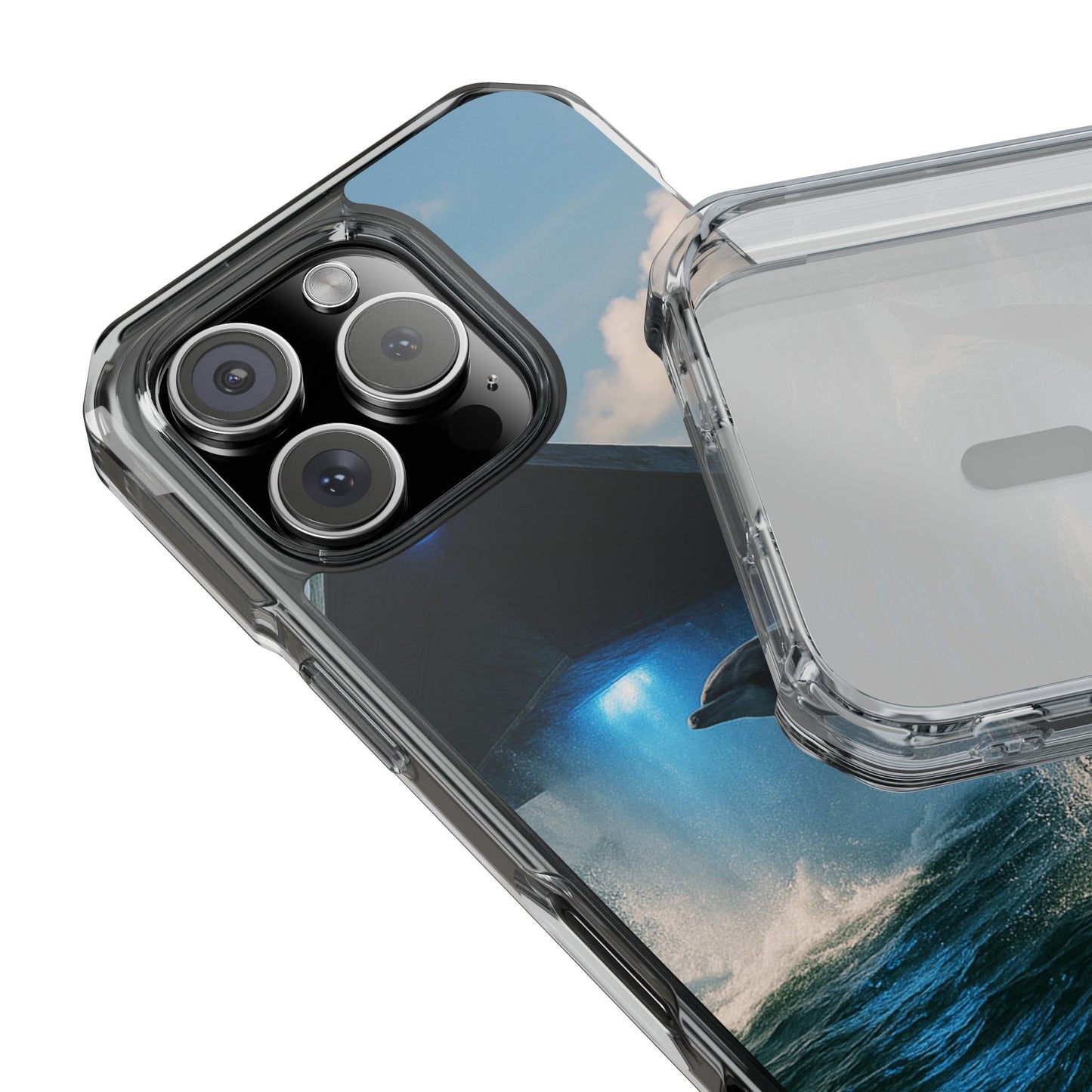 UFO and Dolphin Magnetic Clear Phone Case, Many Models