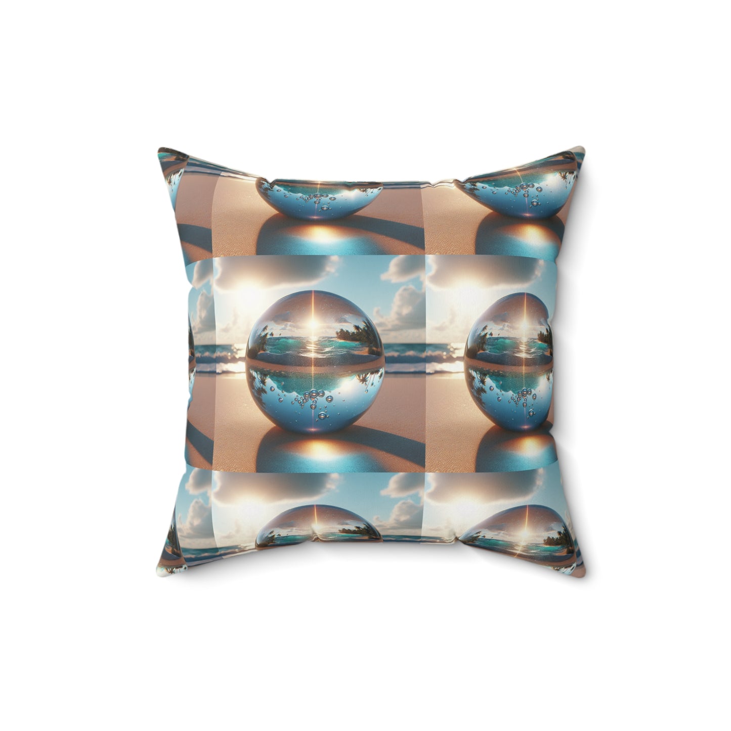 Decorative Pillow - Accent Cushion, 4 Sizes / Beach Illusion Ball