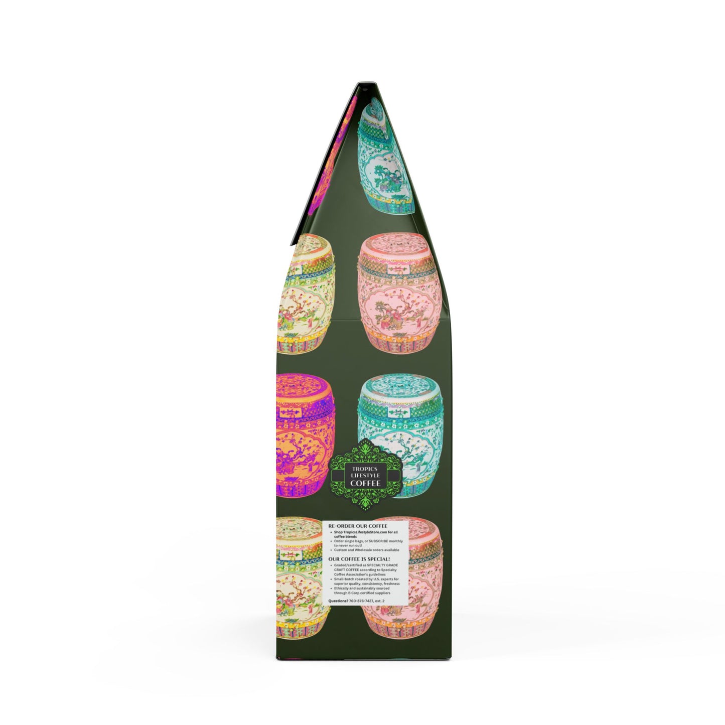 Black Coral Blend™ (Dark French Roast) Specialty Grade Craft Coffee / Tropical Garden Stools