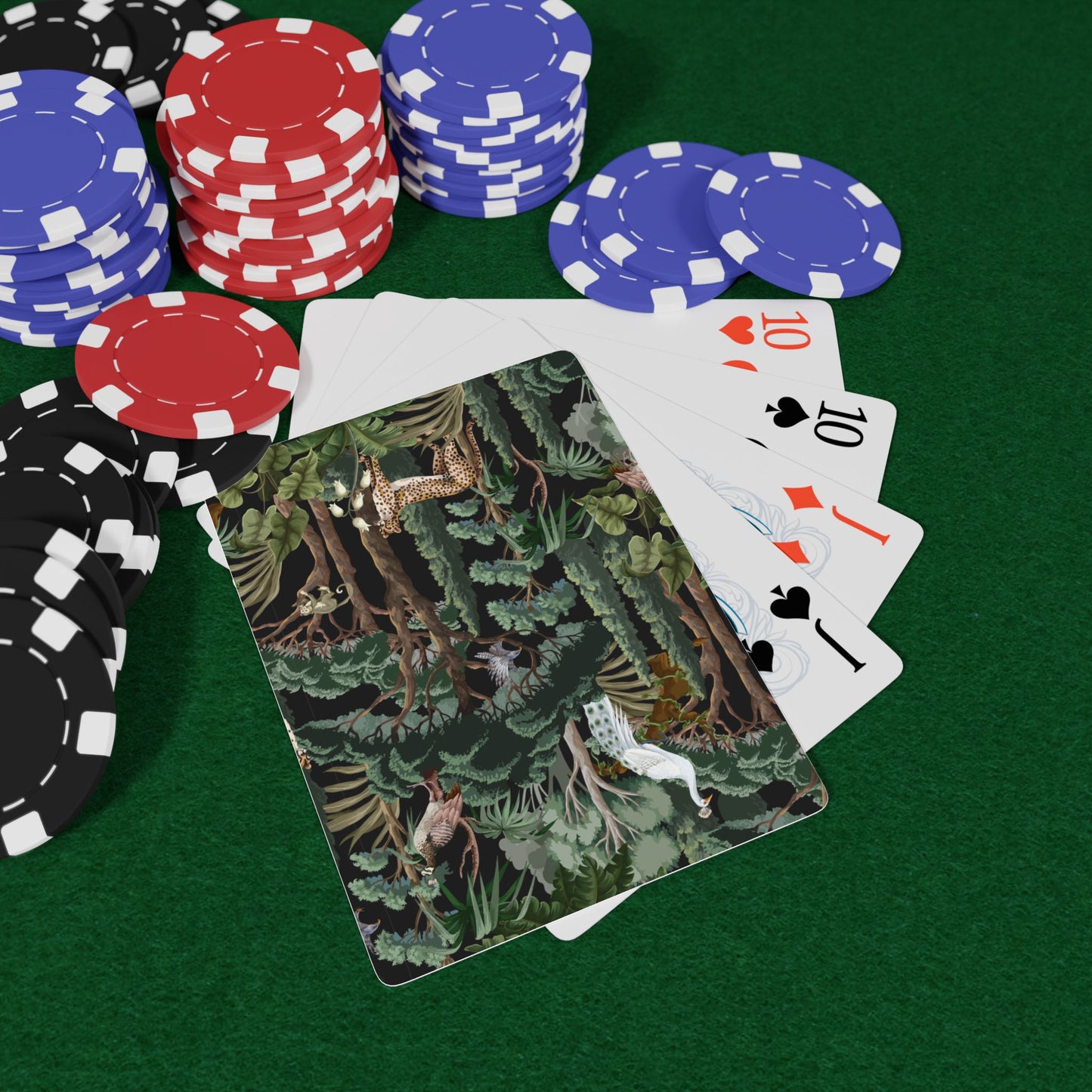 Poker Playing Cards -  Hidden Peacocks, Midnight