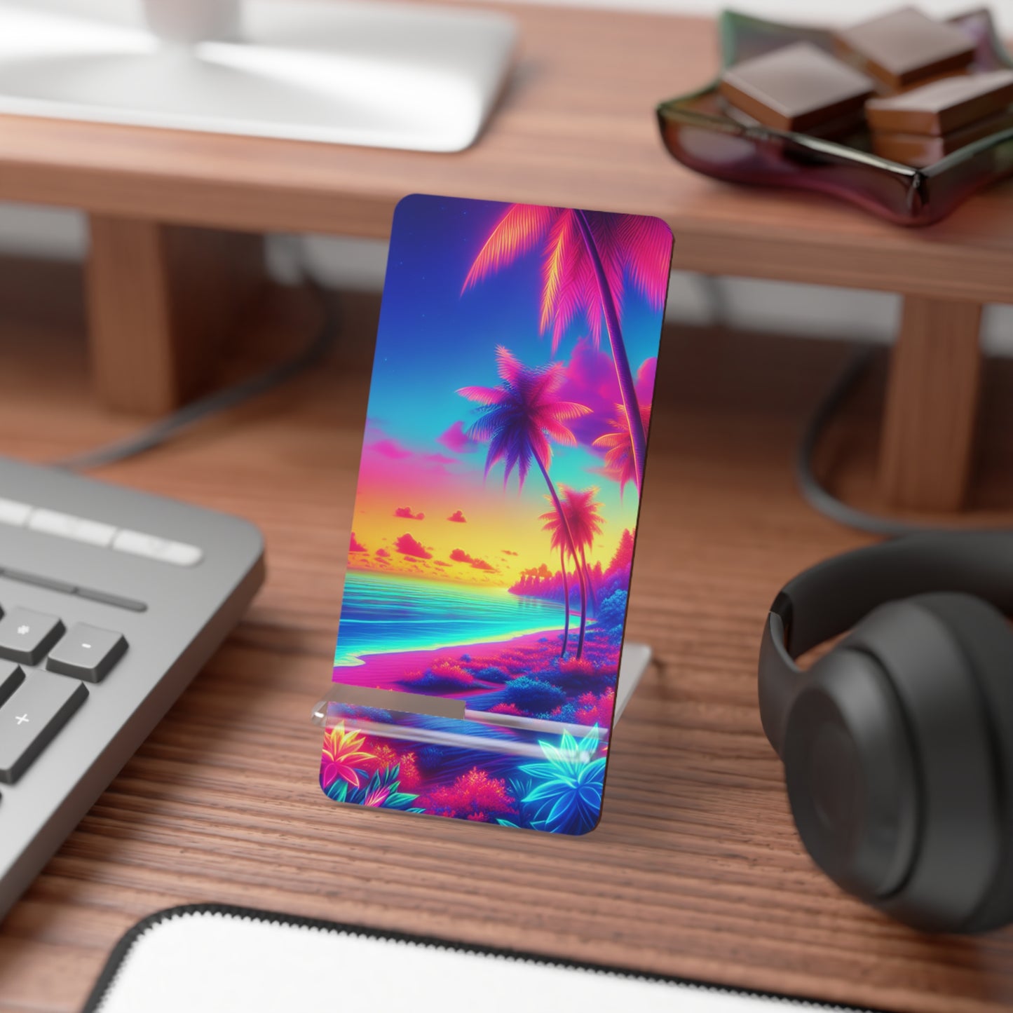 Stylish Smartphone Display Stand - Glorioius Skies Tropical Beach