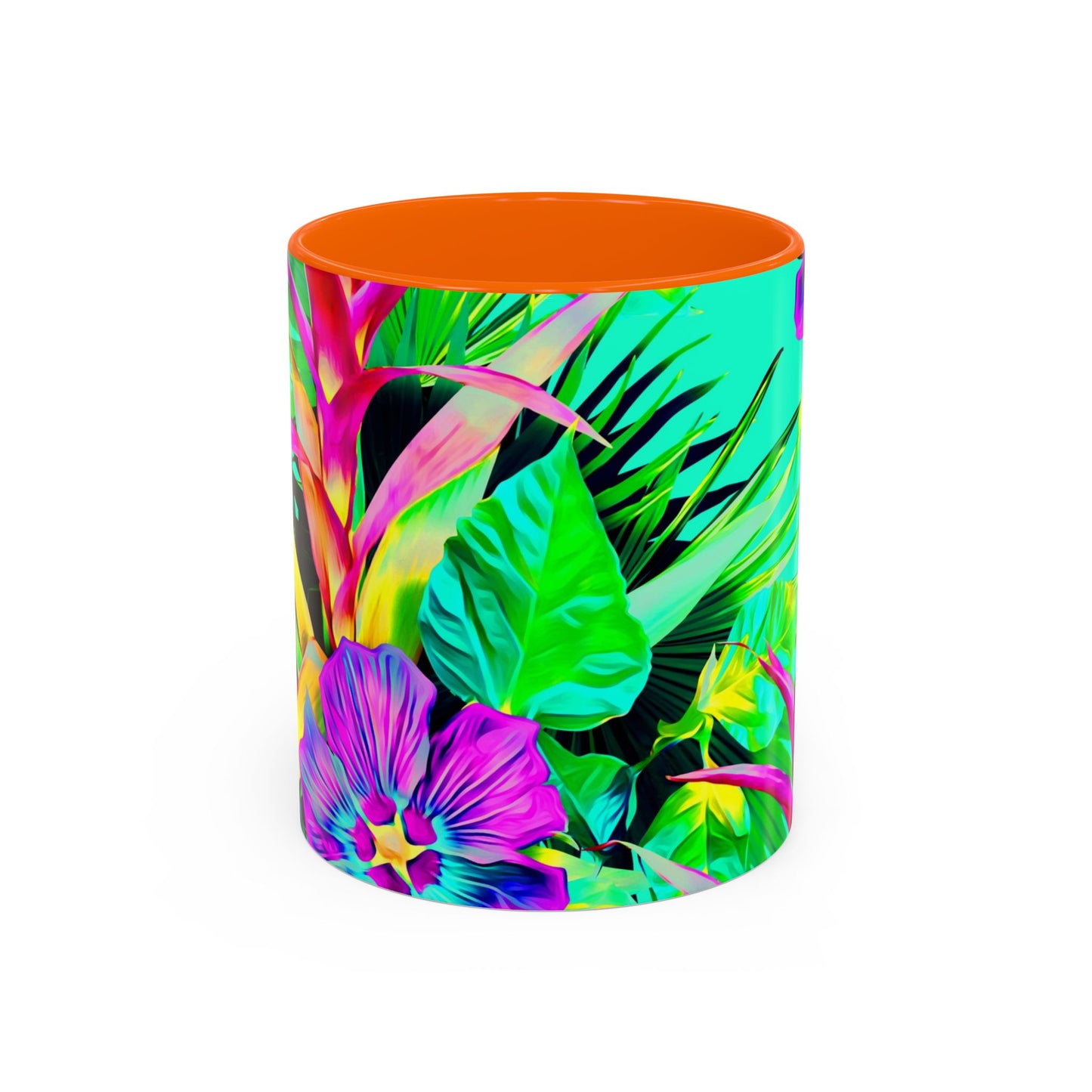 Accent Coffee Mug (11, 15oz), Plant Palooza, turquoise / Various Colors