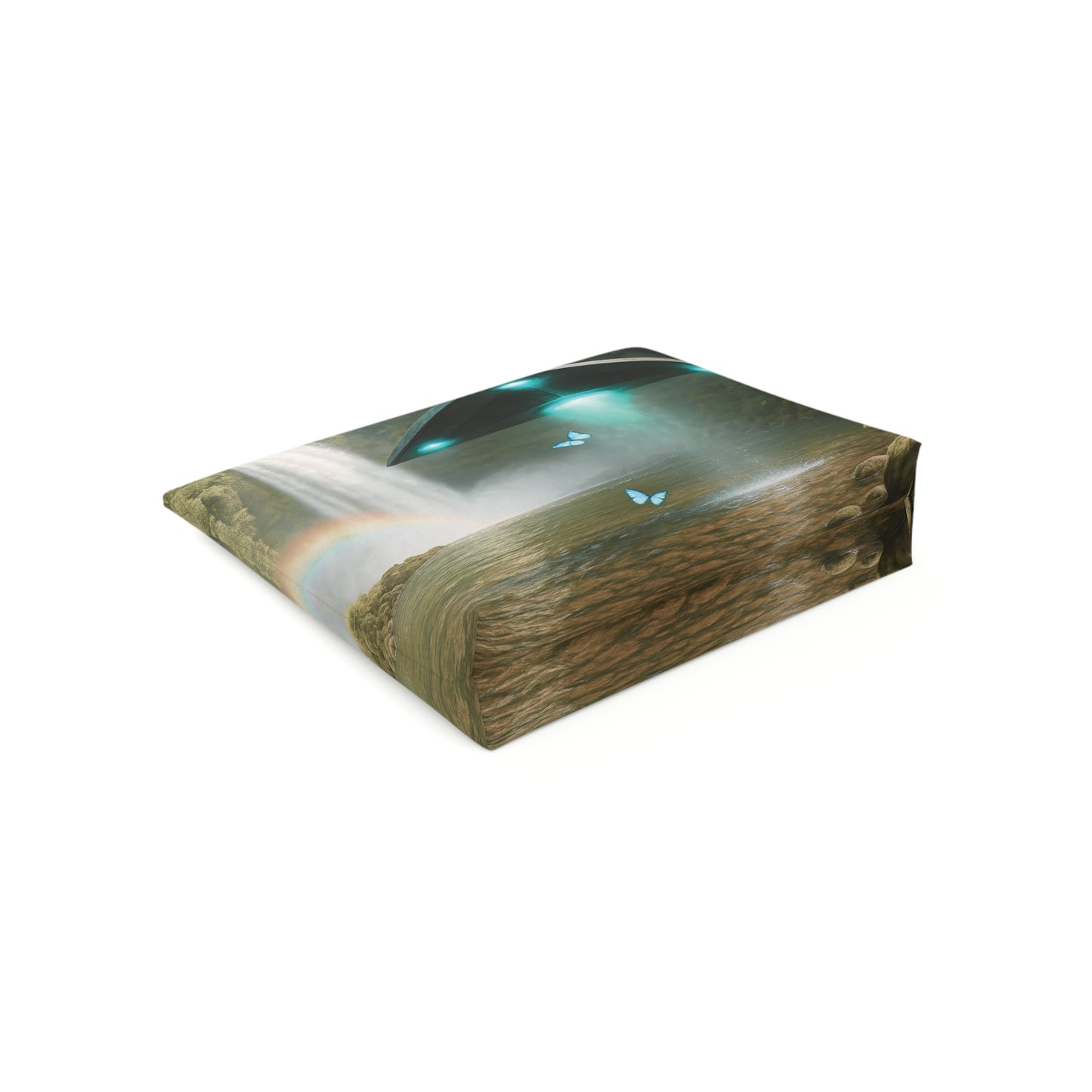 Tropical Cotton Cosmetic Bag, Makeup Pouch, 5 Sizes / UFO and Waterfall