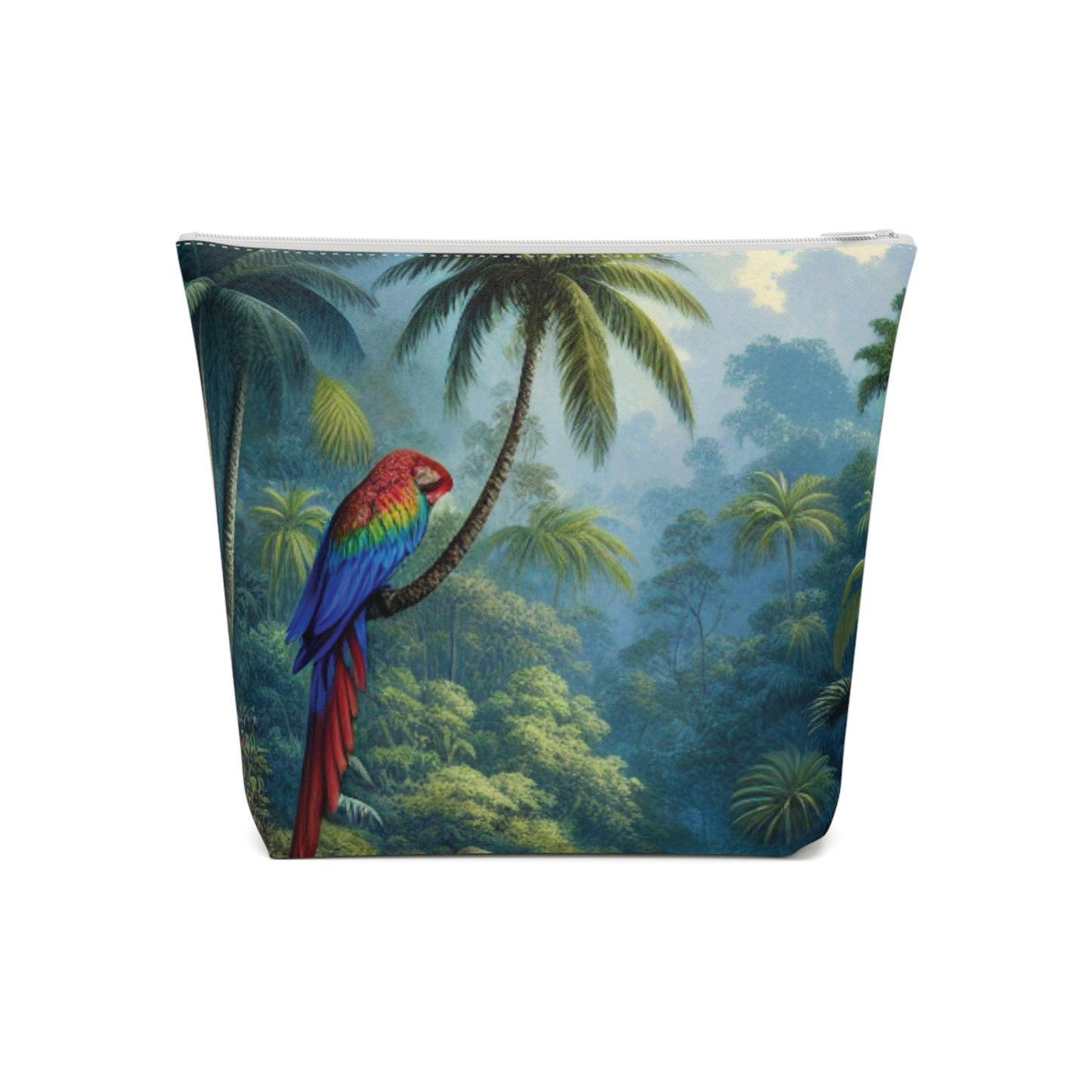 Tropical Cotton Cosmetic Bag, Makeup Pouch, 5 Sizes / Sleeping Beauty Parrot