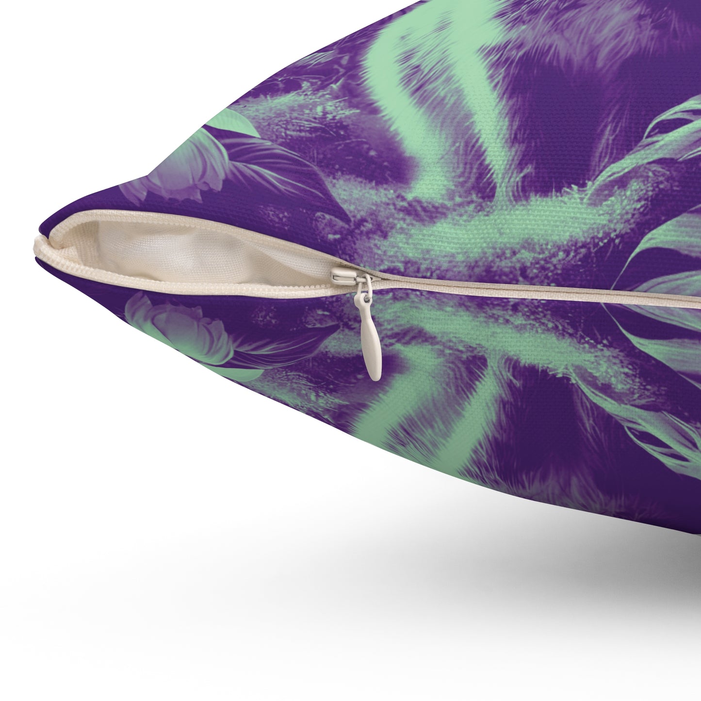 Decorative Pillow - Accent Cushion, 4 Sizes /Tropical Sumatran Rabbits/Minty