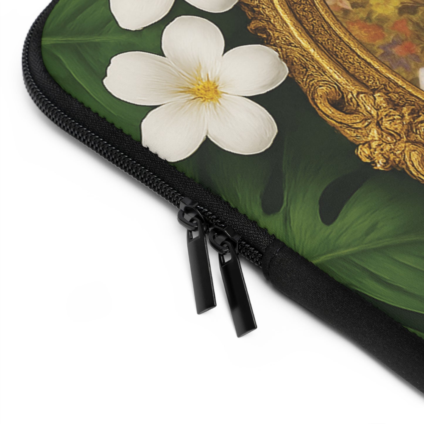 Religious Floral Laptop Computer Sleeve, Portable Tech Gift / Virgin of the Lilies