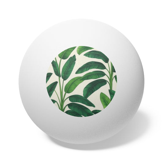 Tropical Paradise Ping Pong Balls - 6 Pack with Tropical Leaves