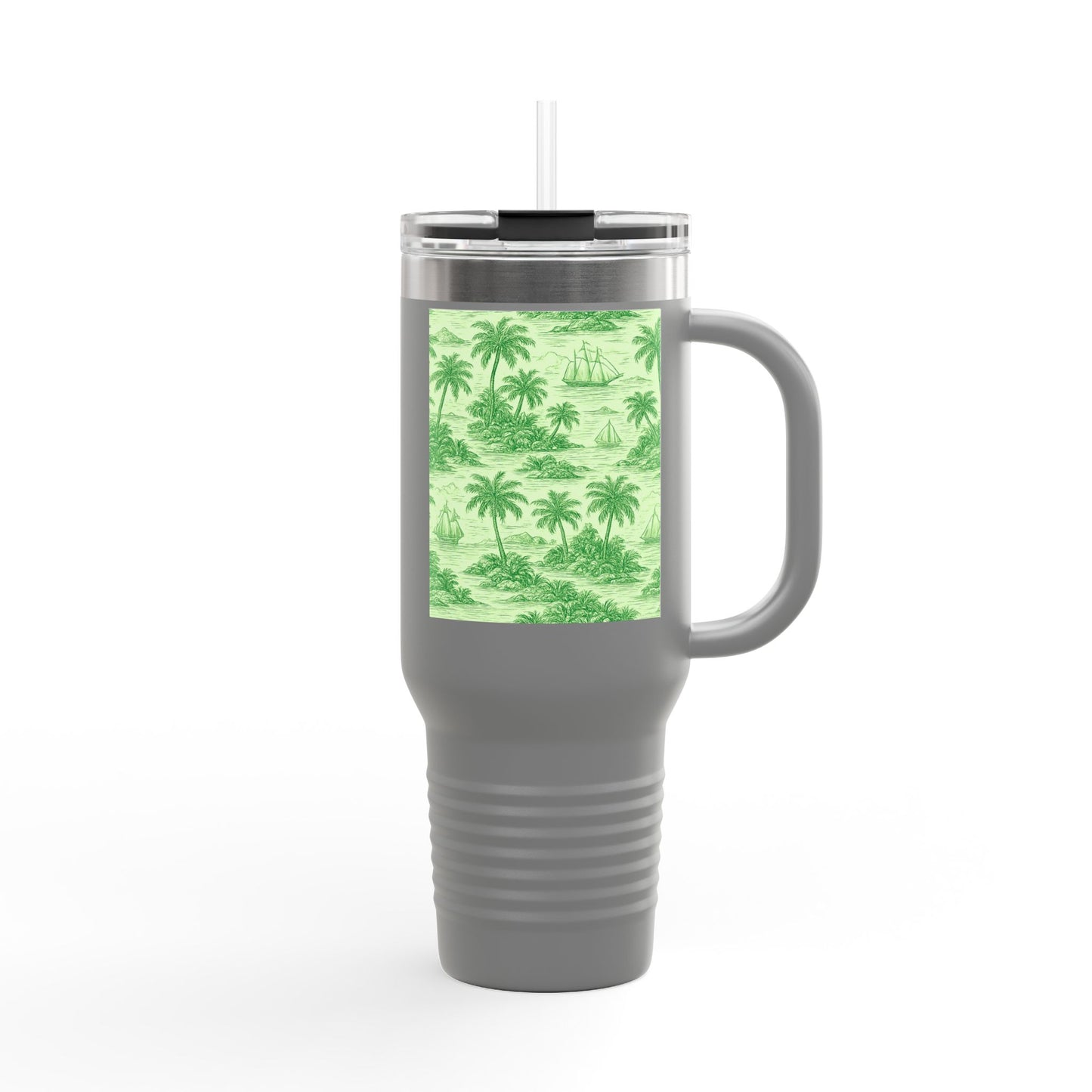 Insulated Travel Mug, 40oz / Faraway Toile/Green - Perfect for Outdoor Adventures