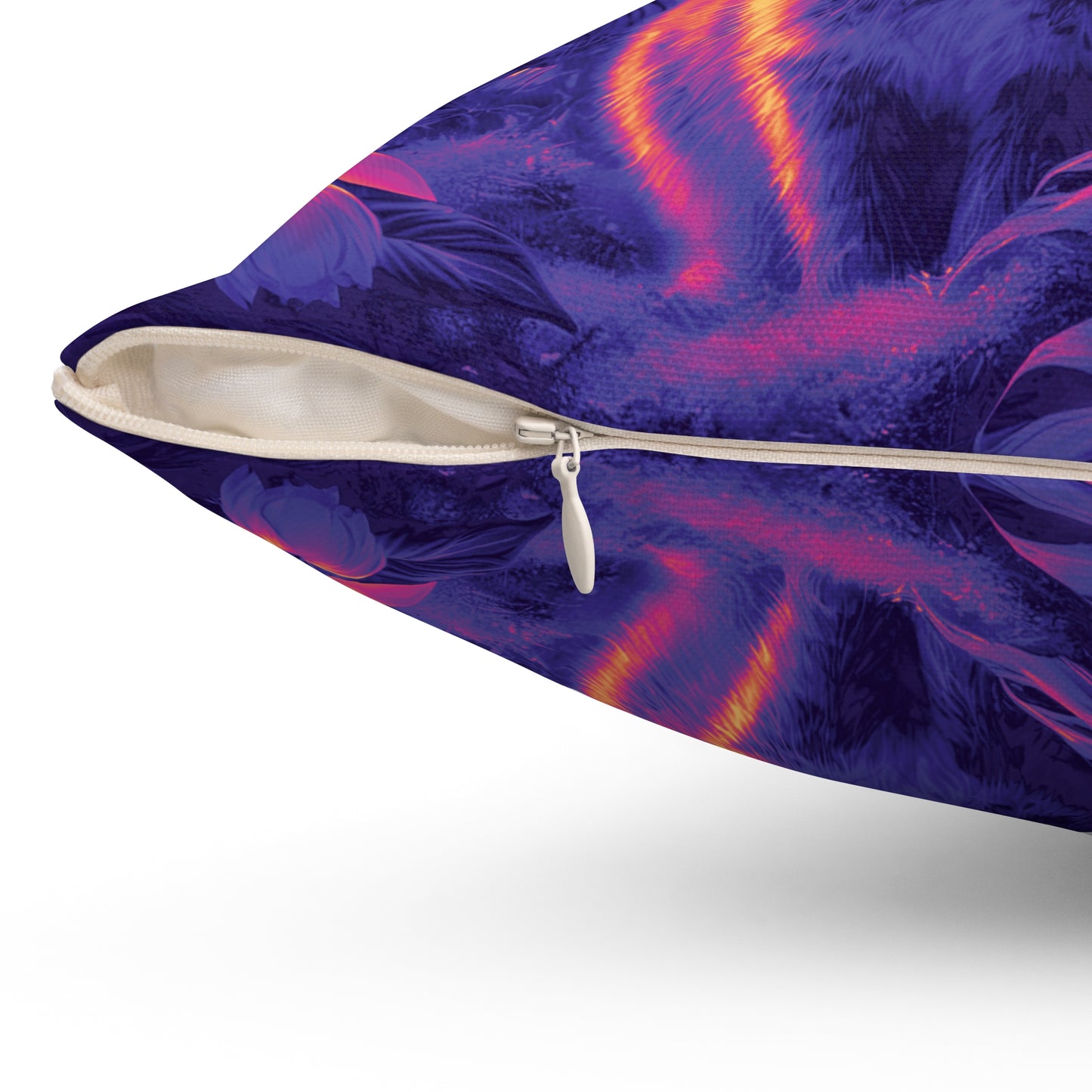 Decorative Pillow - Accent Cushion, 4 Sizes /Tropical Sumatran Rabbits/Purple Pop