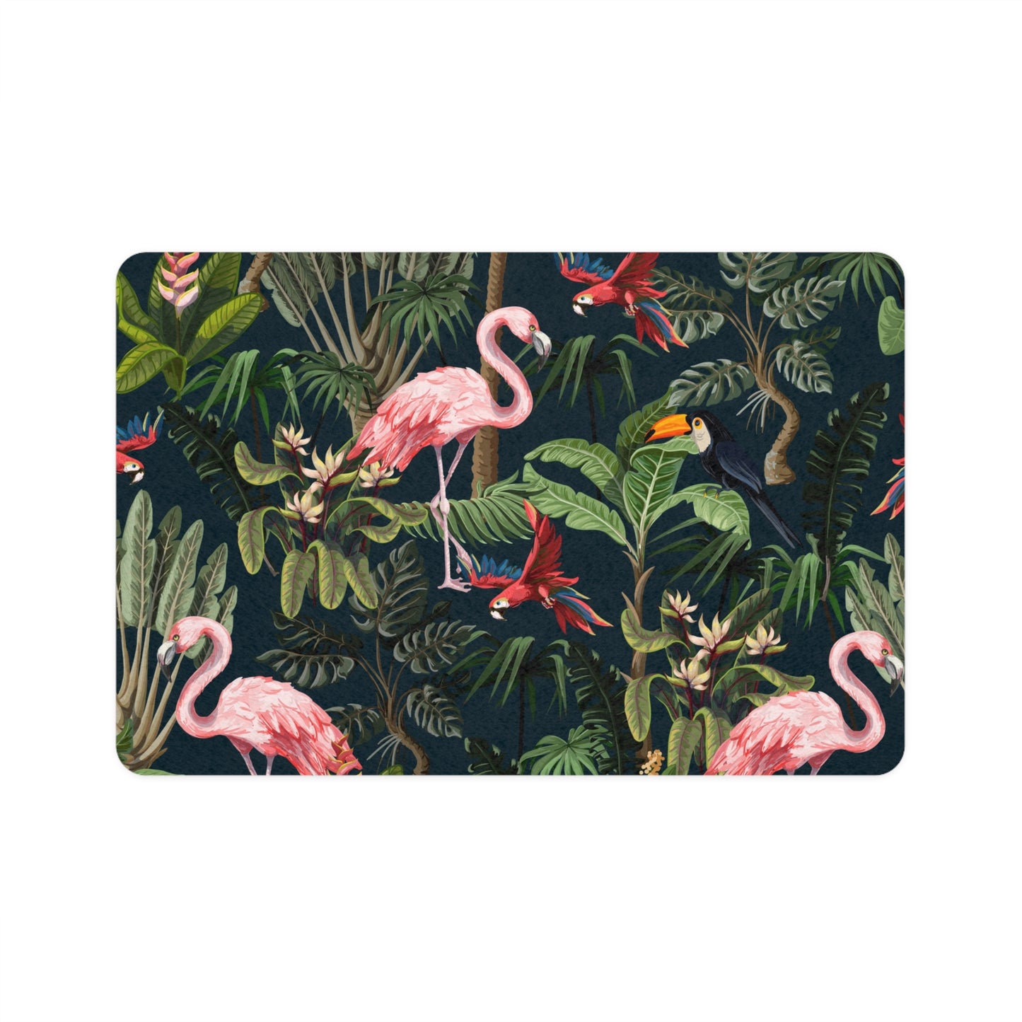 Pet Food Mat (12x18) - Midnight Rainforest Party