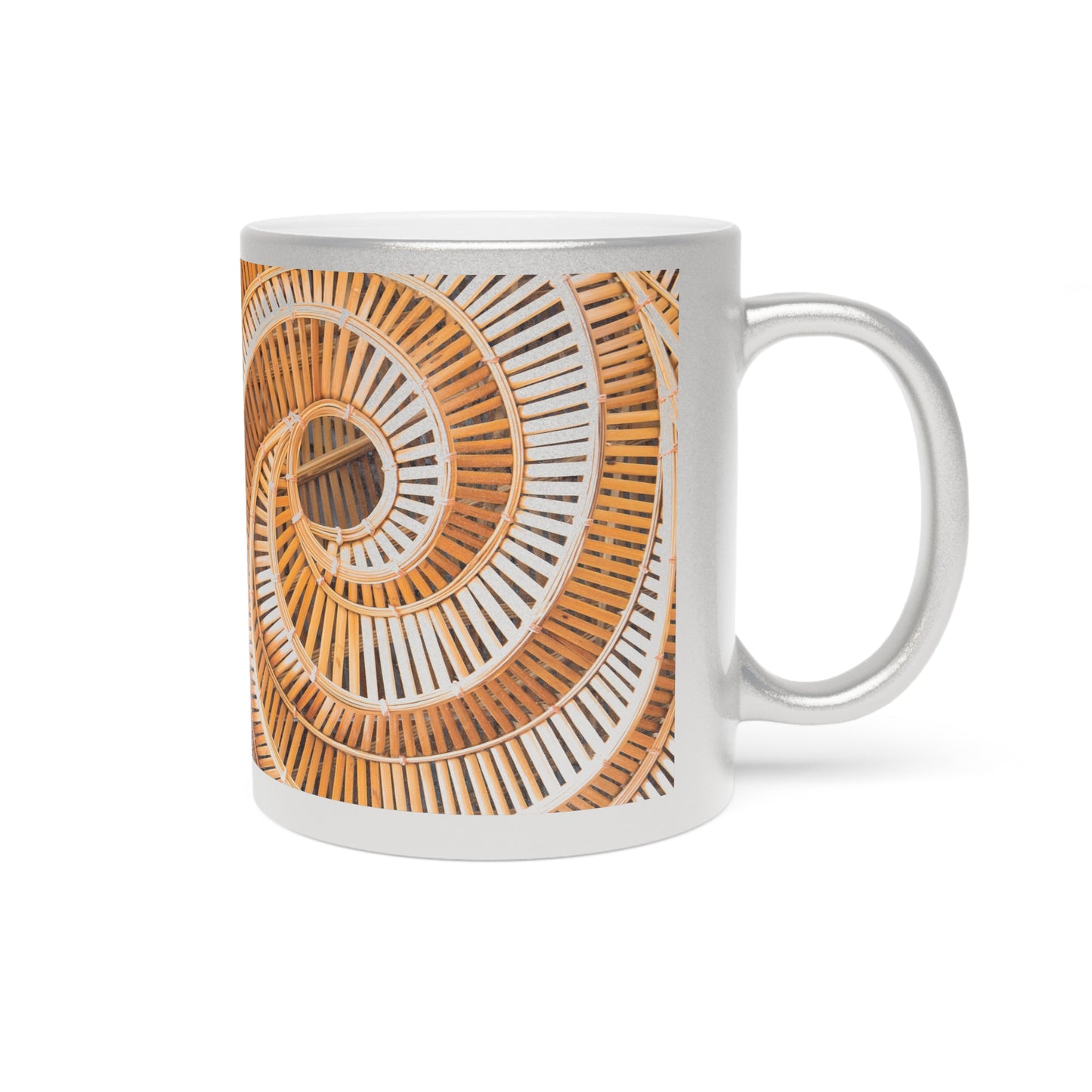 Tropical Metallic Mug, Gold or Silver - Natural Bamboo Spiral