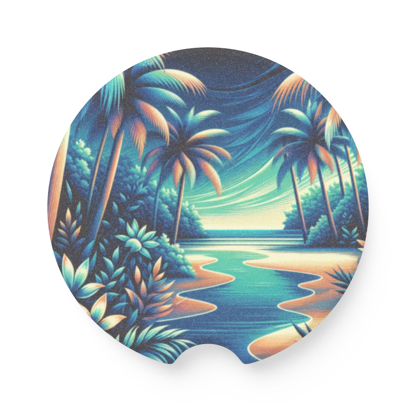 Soapstone Car Coaster - Neon Paradise