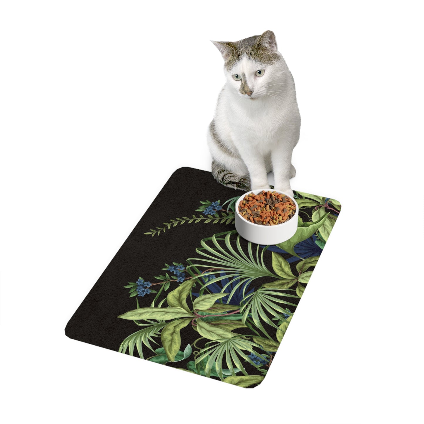 Pet Food Mat (12x18) - Midnight Jungle