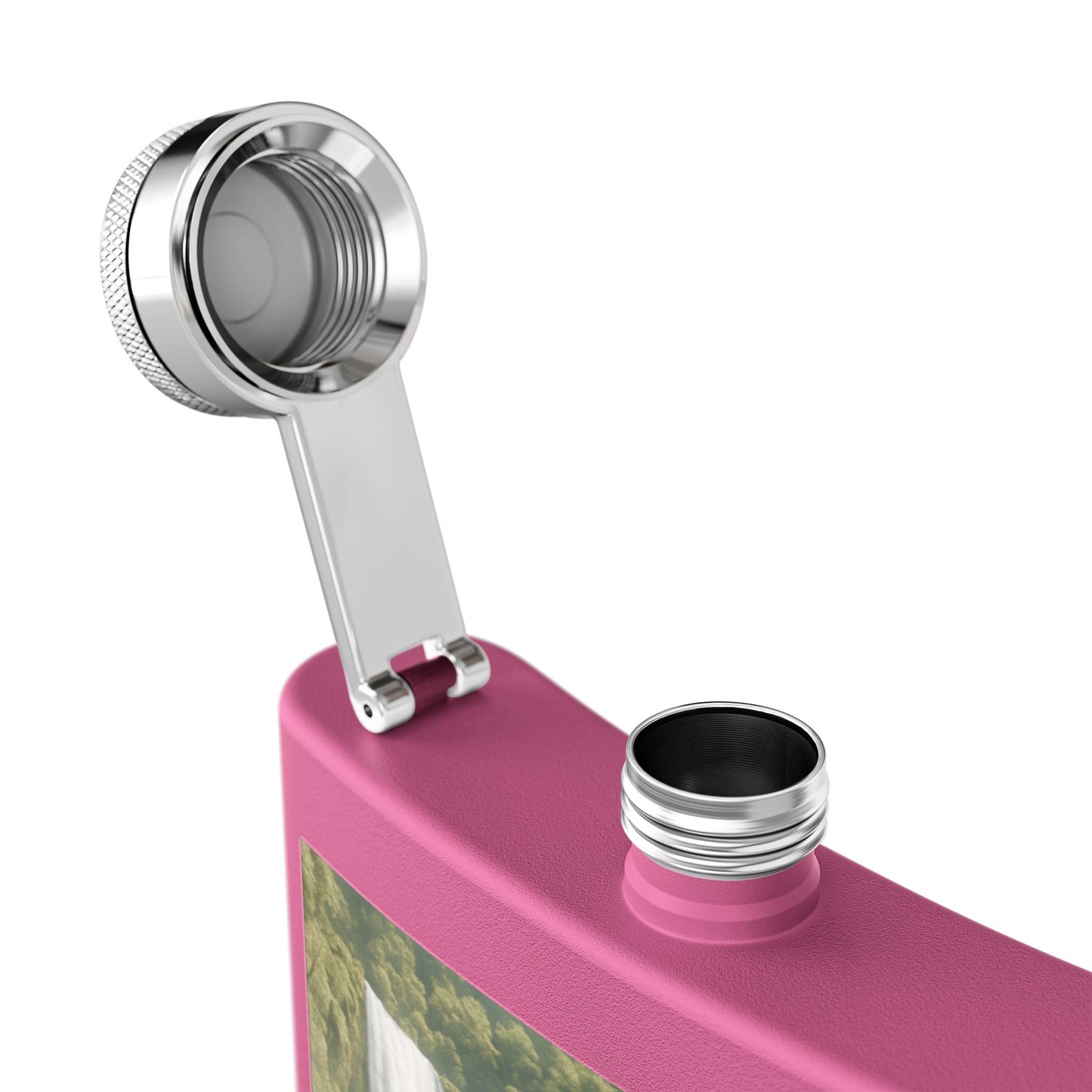 Tropical Stainless Steel 6 oz. Flask, Many Colors  – UFO and Waterfall