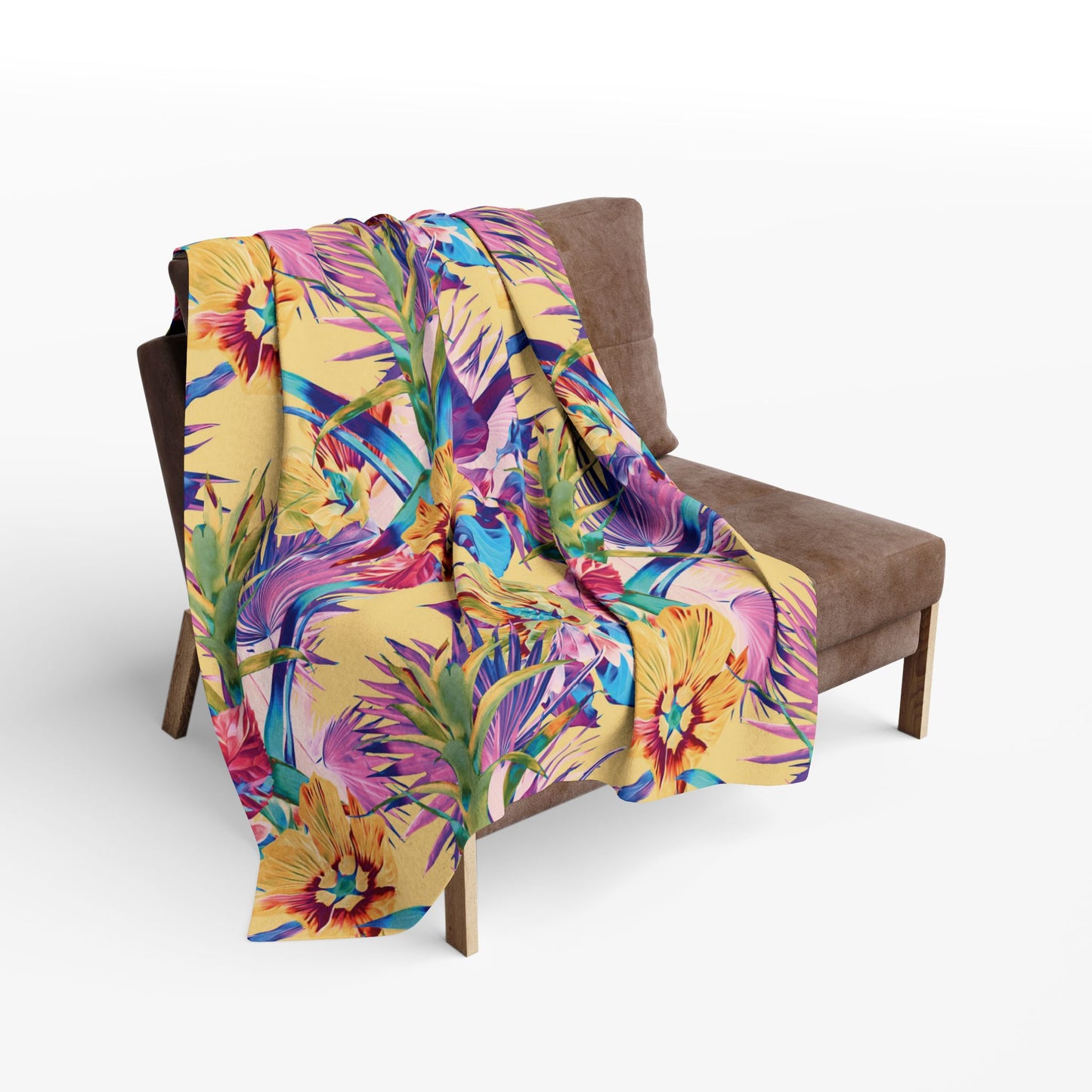 Sorbet Plant Palooza Fleece Blanket - Colorful Tropical Botanical Design