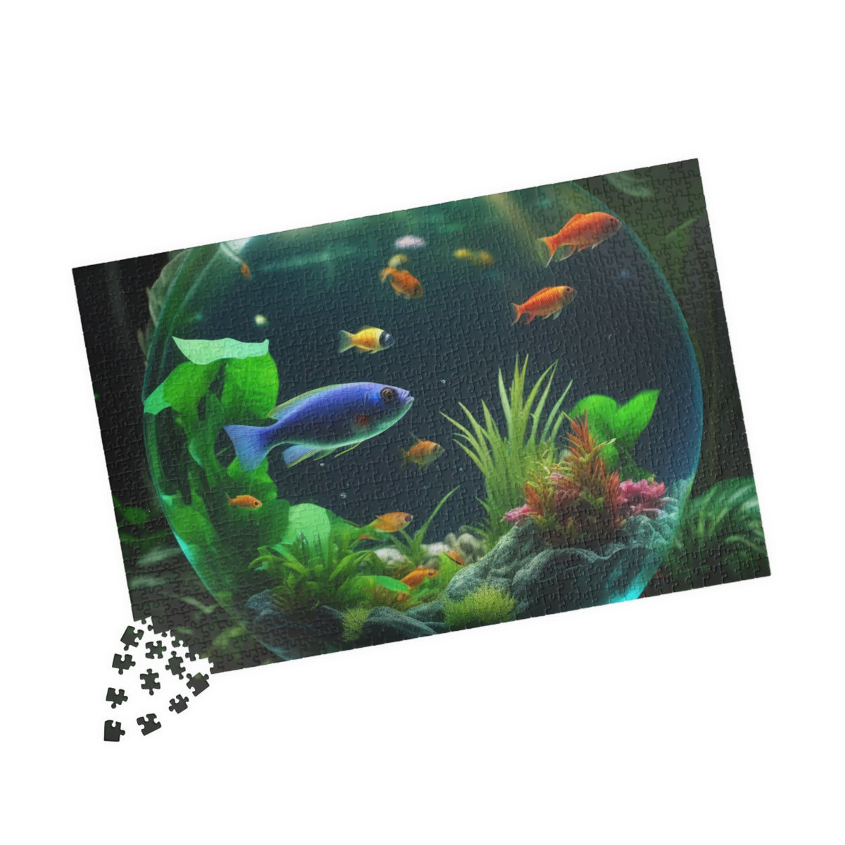 Fish Bowl #1 Tropical Puzzle, 4 Sizes - Relaxing Jigsaw for Island Vibes