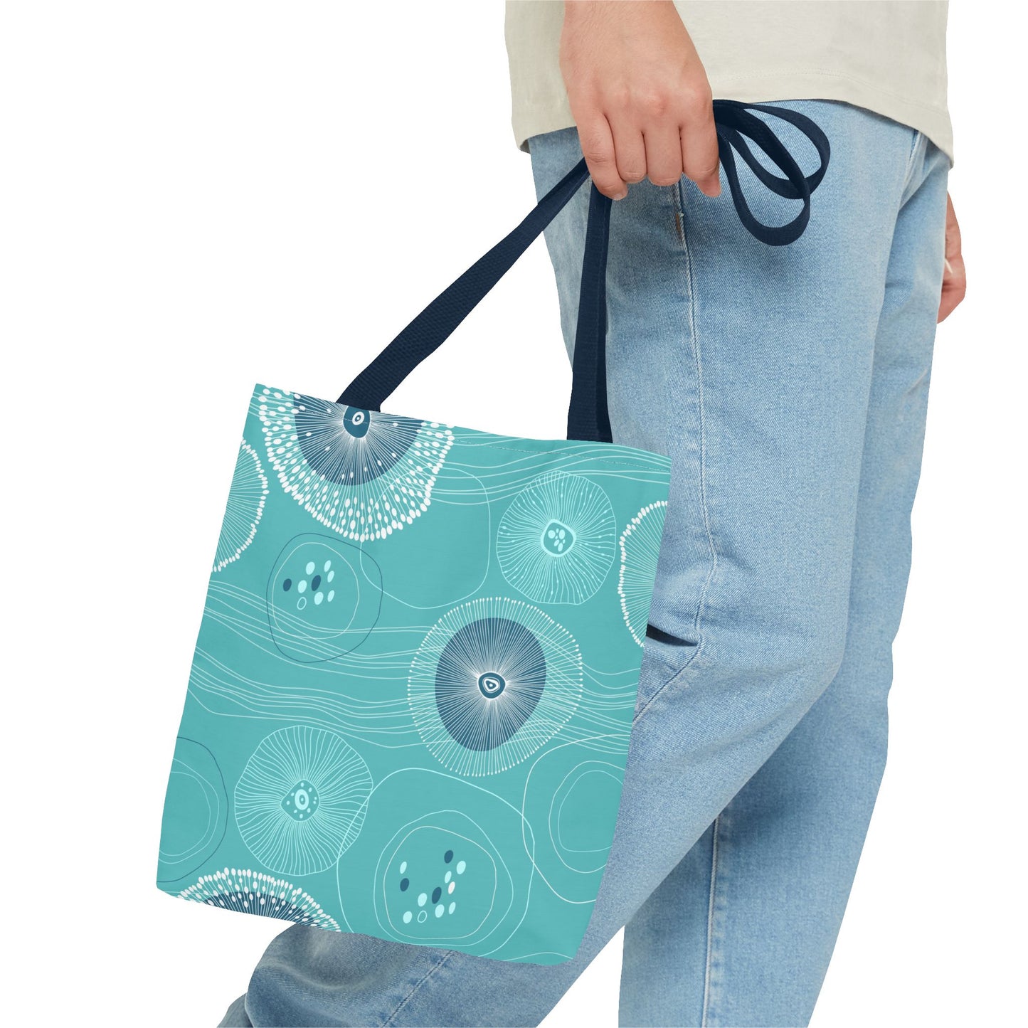 Plankton Drift Teal Tote Bag - 3 Sizes