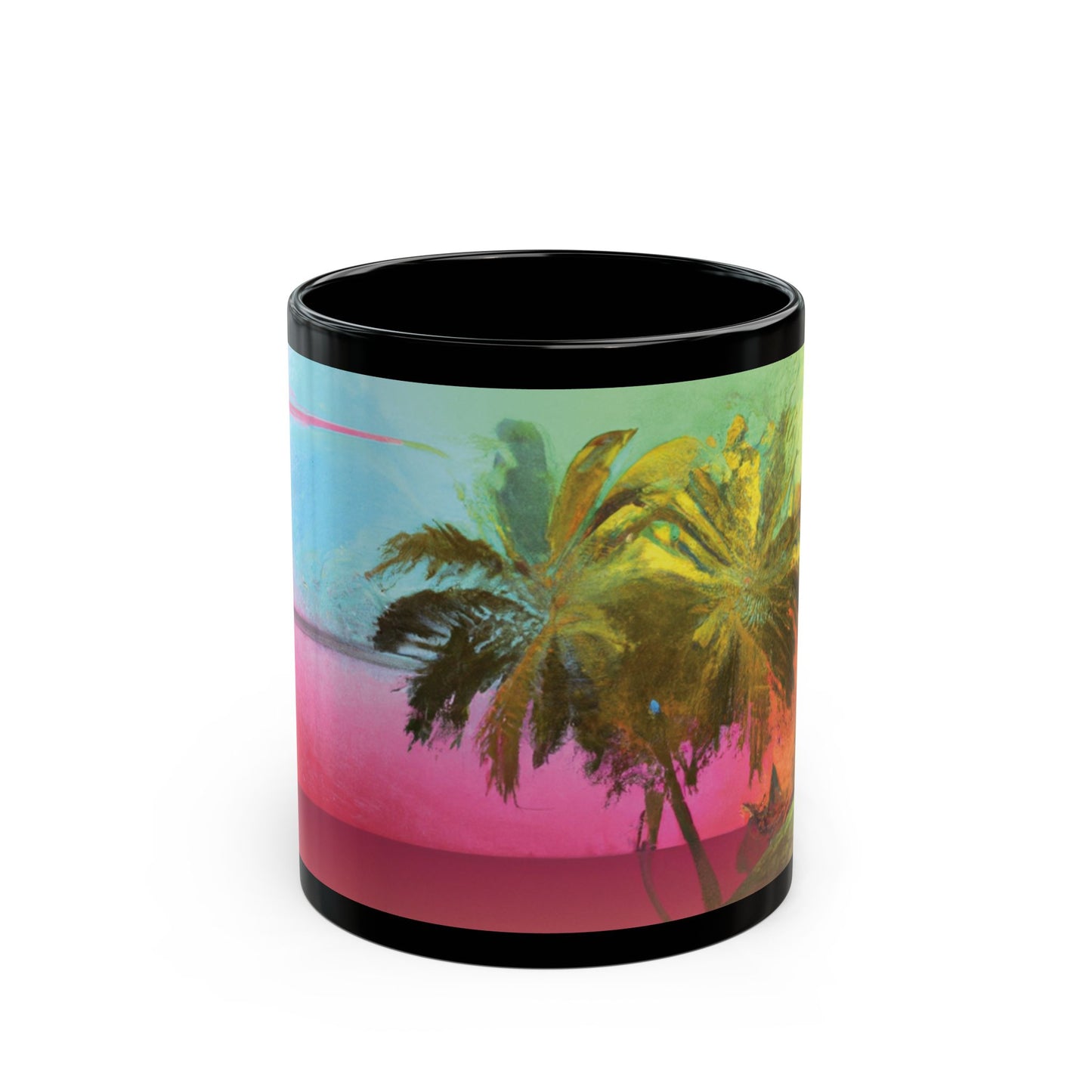 Black Coffee Mug - Ombre Beach