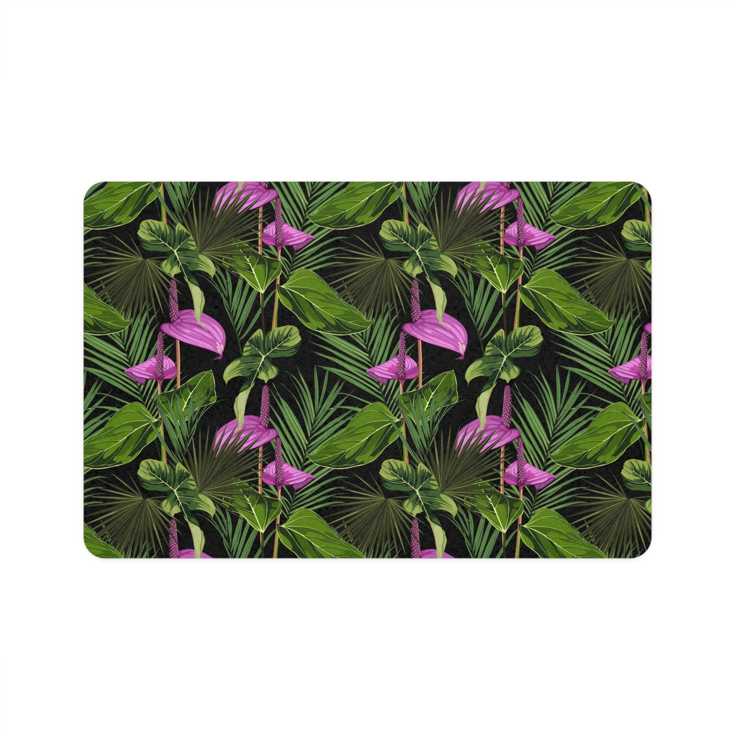 Pet Food Mat (12x18) - Anthurium and Palm