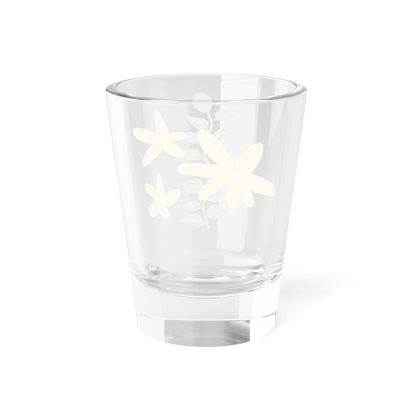 Clear Shot Glass, 1.5oz - Crazy Plants Yellow