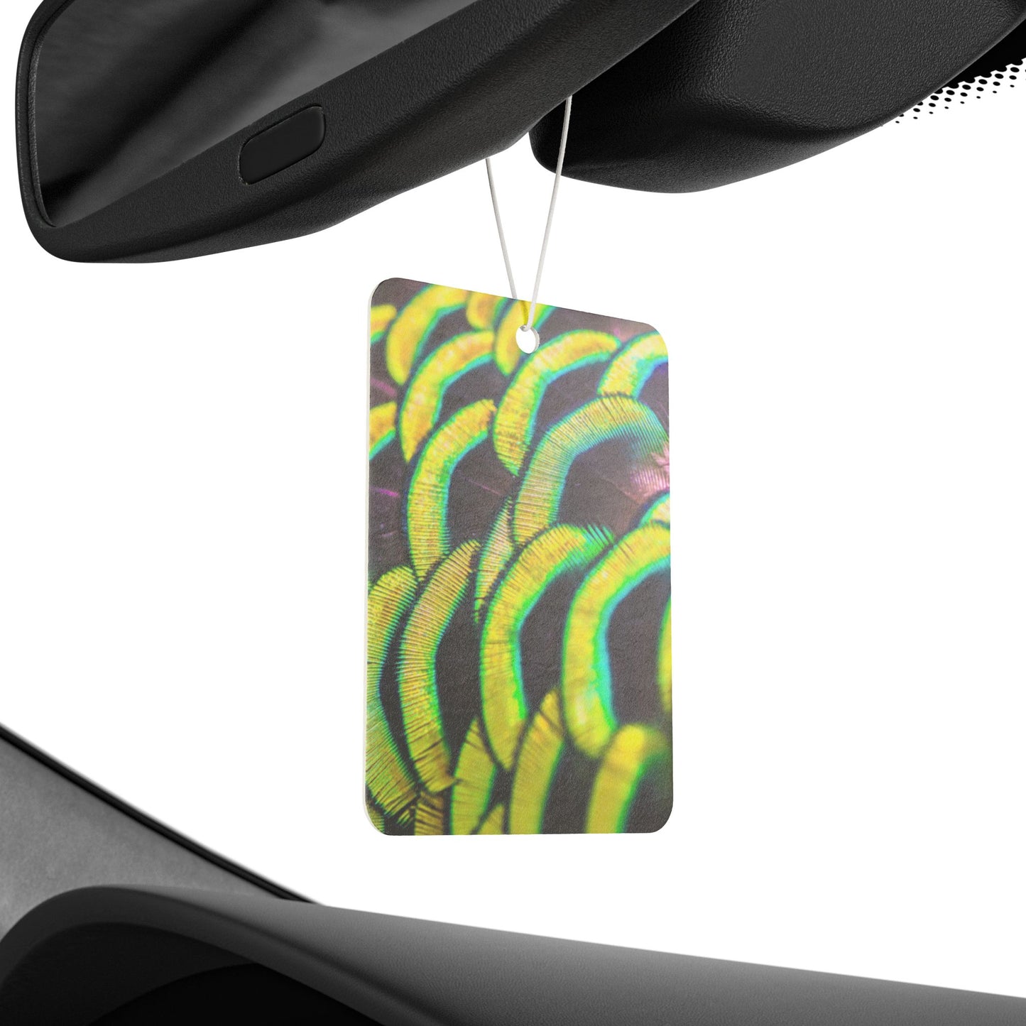 Car Air Freshener - Yellow Peacock Feathers