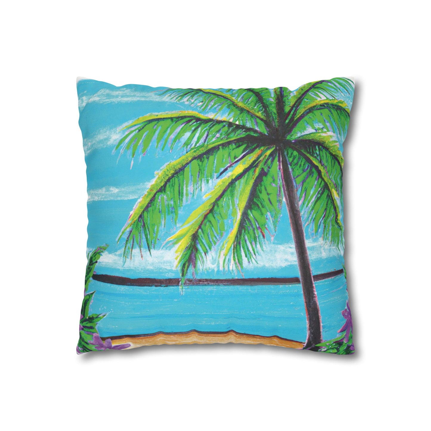 Faux Suede Square Pillowcase - Calm Beach