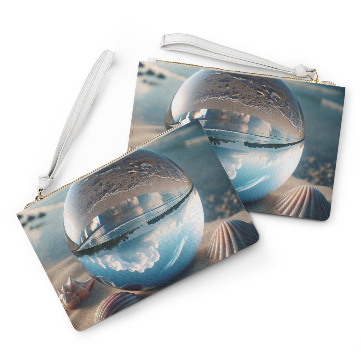 Tropical Faux Leather Clutch Bag - Perfect for Beach Adventures & Summer Vacations / Beach Illusion Ball