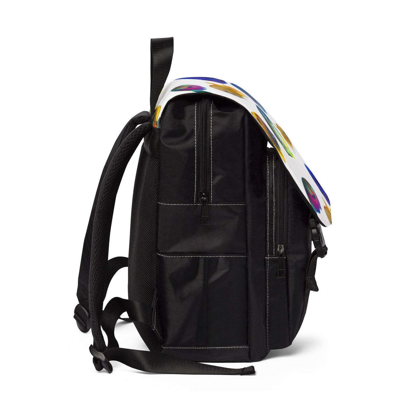 Tropical Casual Backpack - Perfect for Everyday Adventures / School of Fish, White