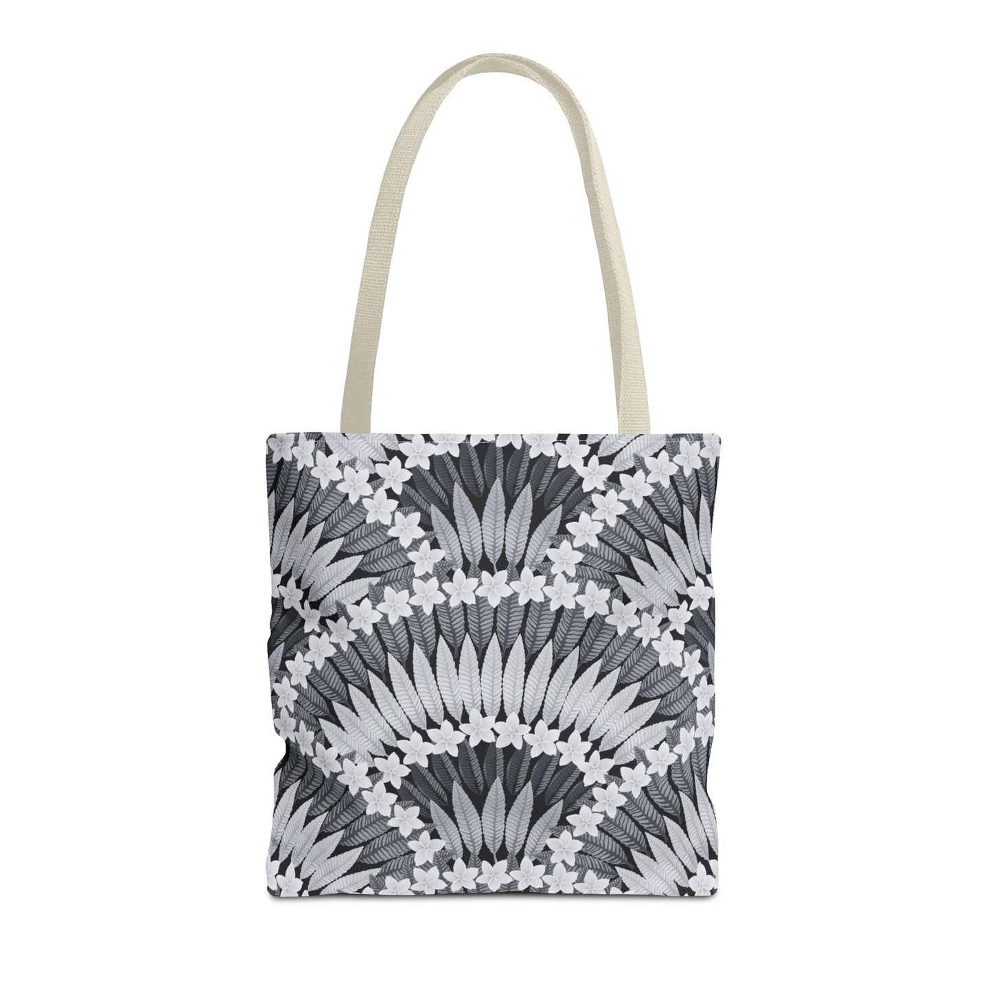 Plumeria and Palms BlackTote Bag - 3 Sizes