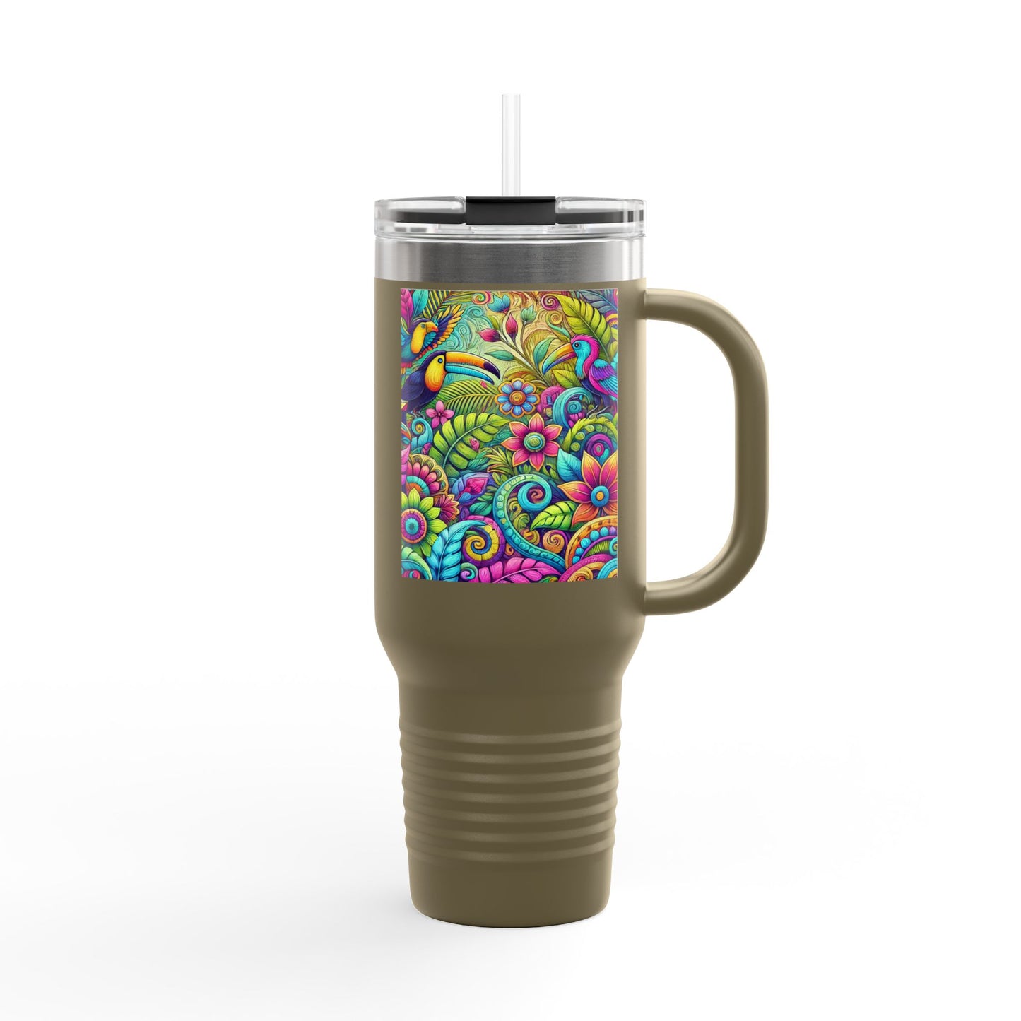 Insulated Travel Mug, 40oz / Rainforest Music - Perfect for Outdoor Adventures