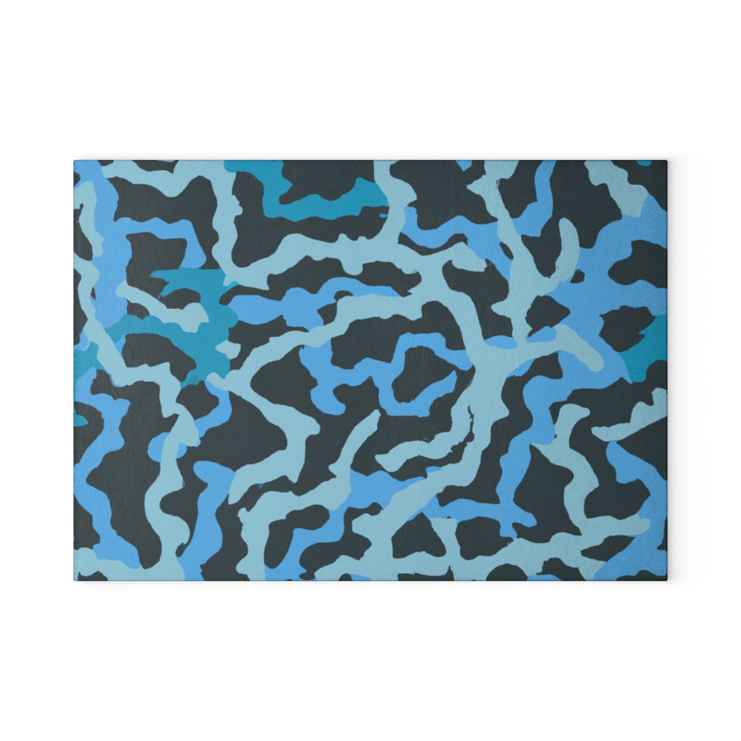 Glass Cutting Board, 2 sizes - Coral Threads/Blue