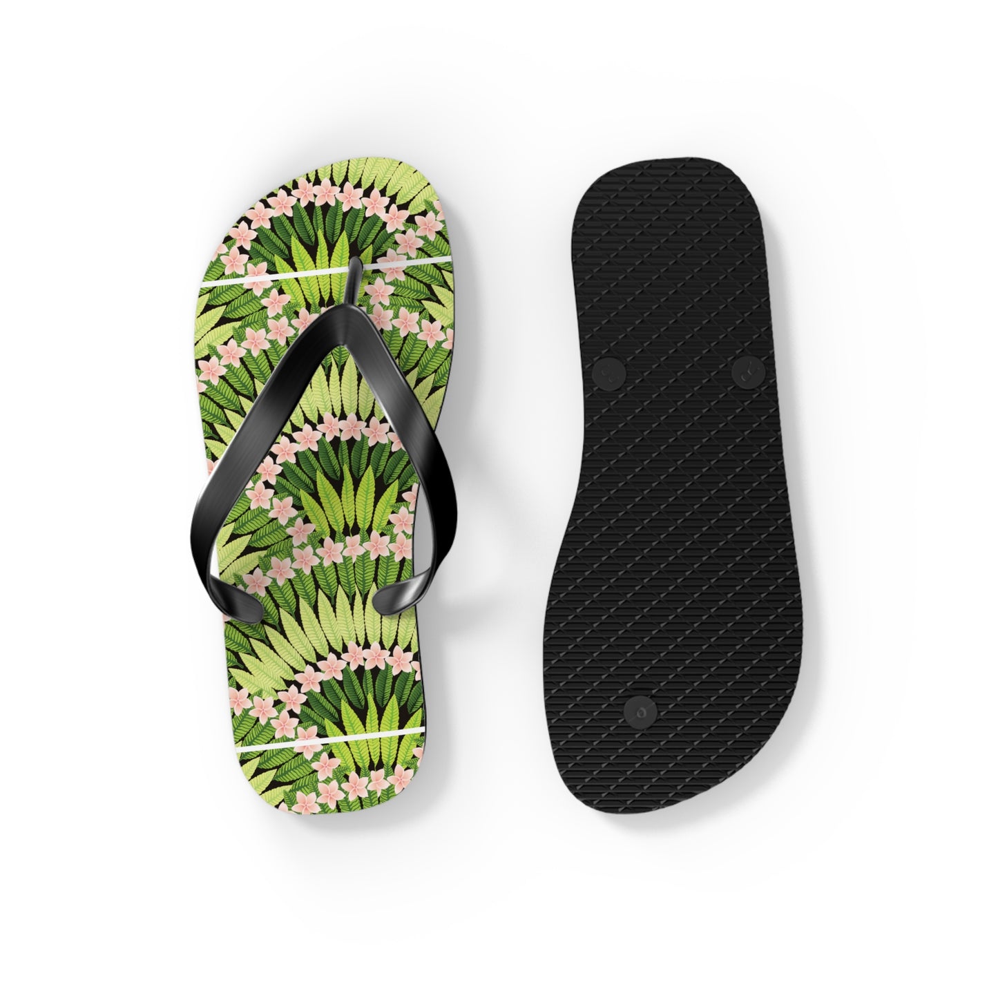 Flip Flops - Plumeria and Palms, Lime