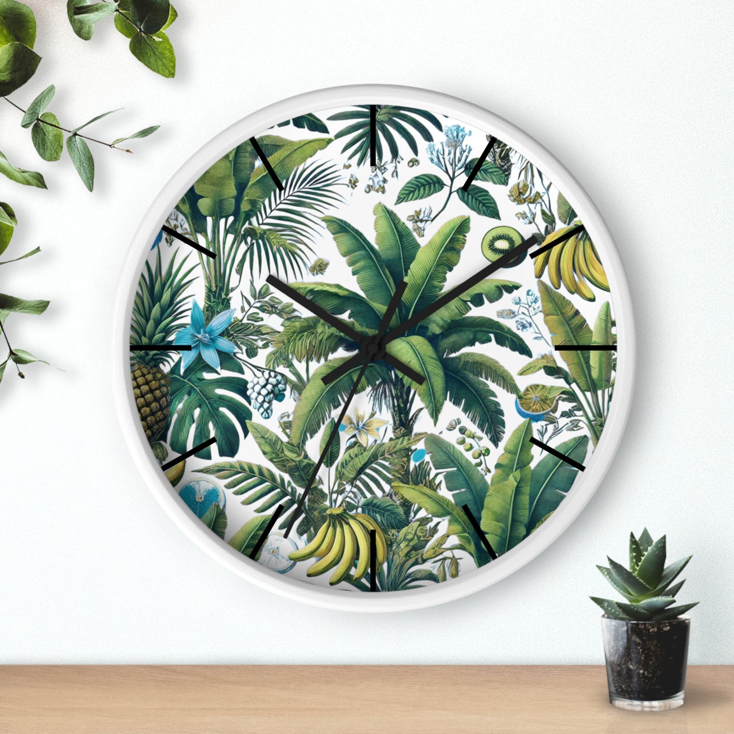 Tropical Fruit/White Wall Clock – Fun Home Decor for Nature Lovers, 6 Variants
