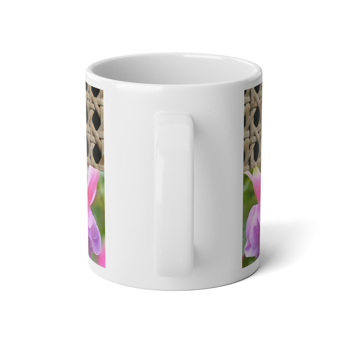Jumbo Mug, 20oz, Wicker Pink Fuschias | Tropical Coffee Cup