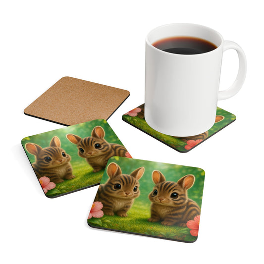 Four-piece Coaster Set - Baby Samatran Rabbits