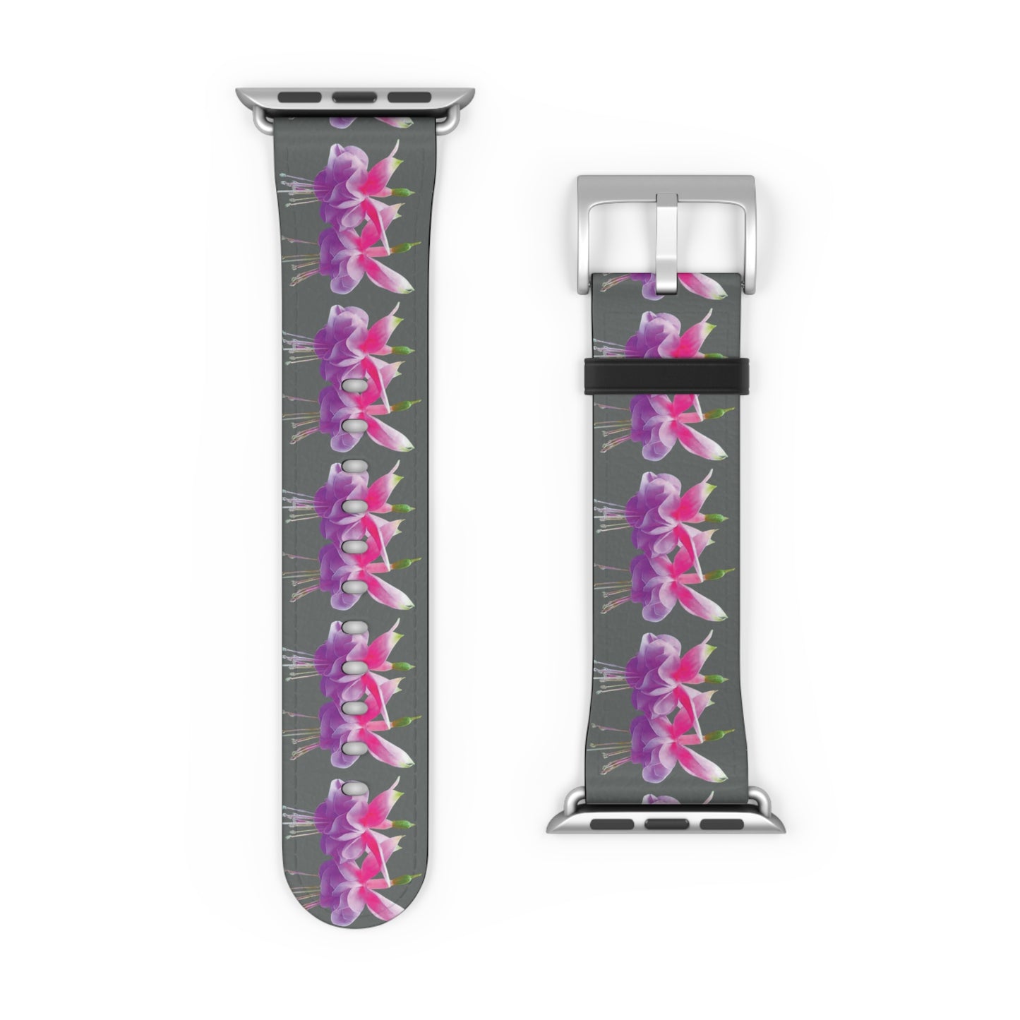 Apple Watch Band - Two Fuchsias, dark grey