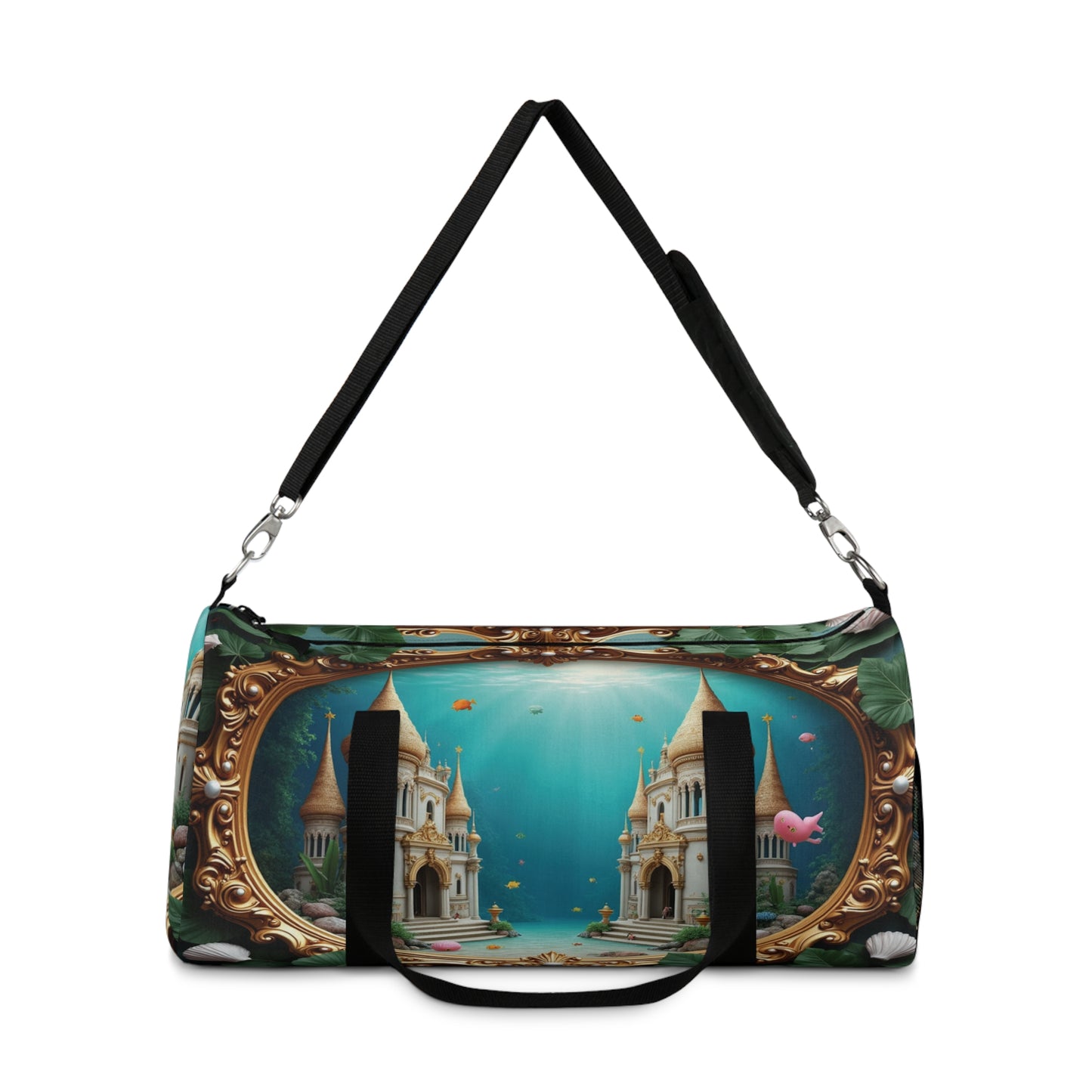 Tropical Rainforest Duffel Bag - Perfect for Travel and Gym / Framed Mermaid Palace, Libyan Sea