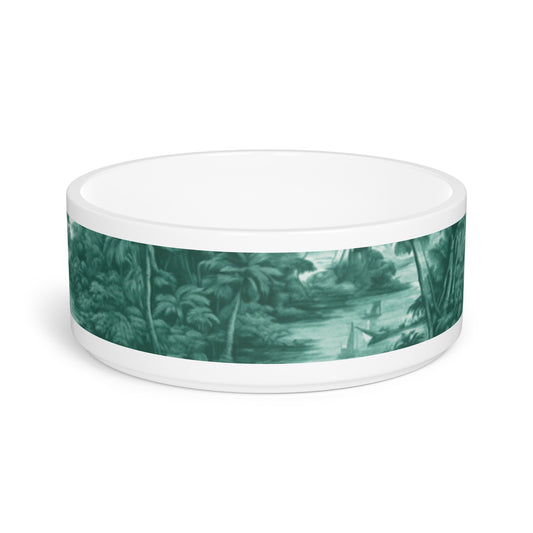 Pet Bowl - Tropical Toile, Evergreen