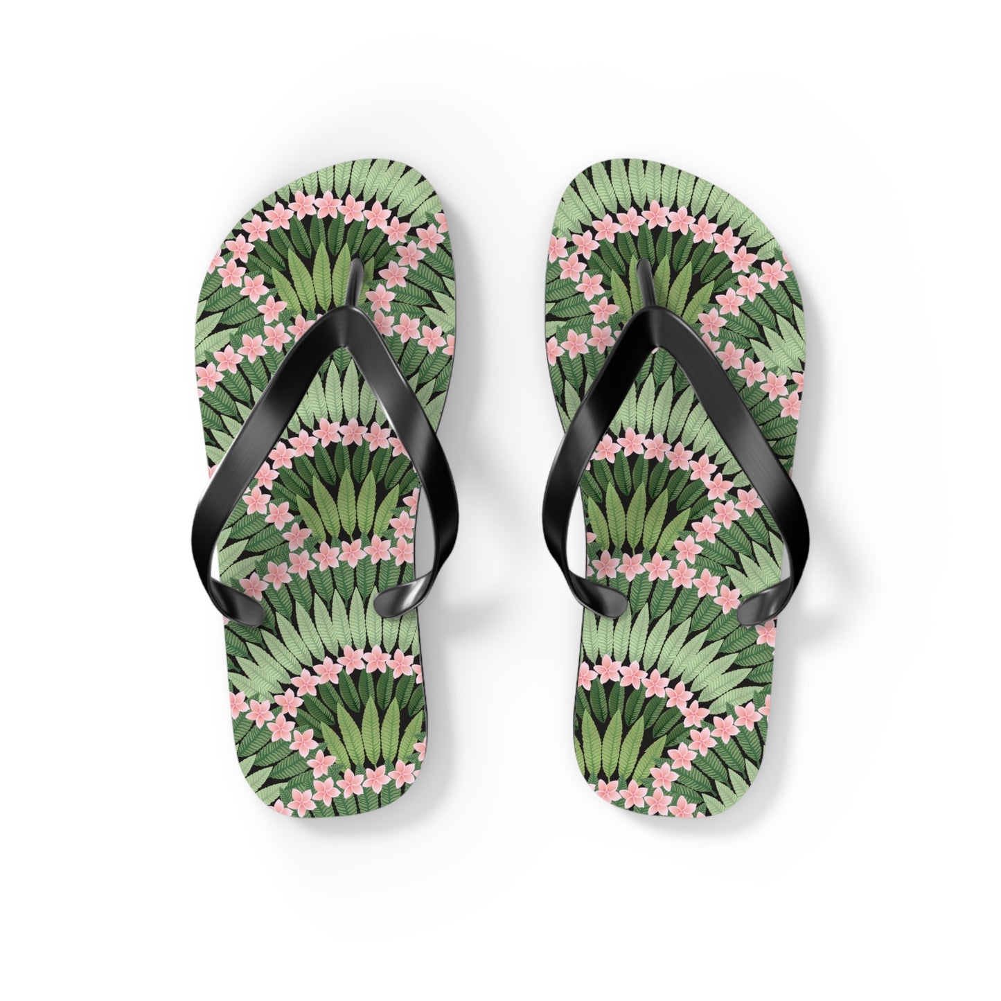 Flip Flops - Plumeria and Palms, Pink