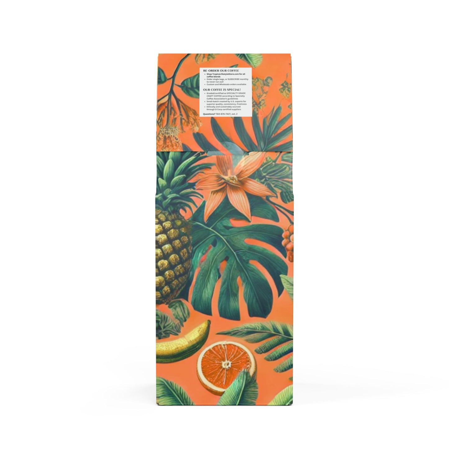 Golden Sands Single Origin™ Coffee (Light-Medium Roast) Specialty Grade, Small Batch / Palms and More Tropical Fruit, Orange