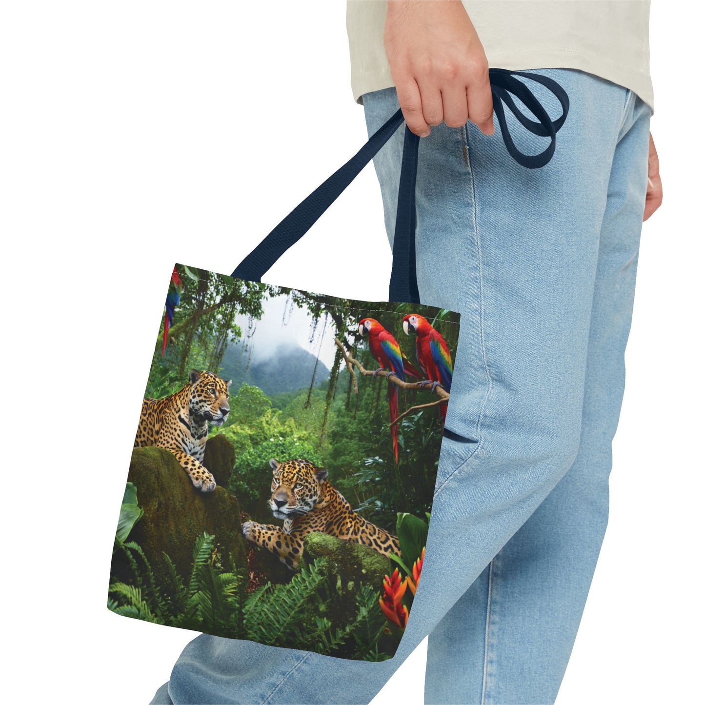 Jaguars and Parrots Tote Bag - 3 Sizes