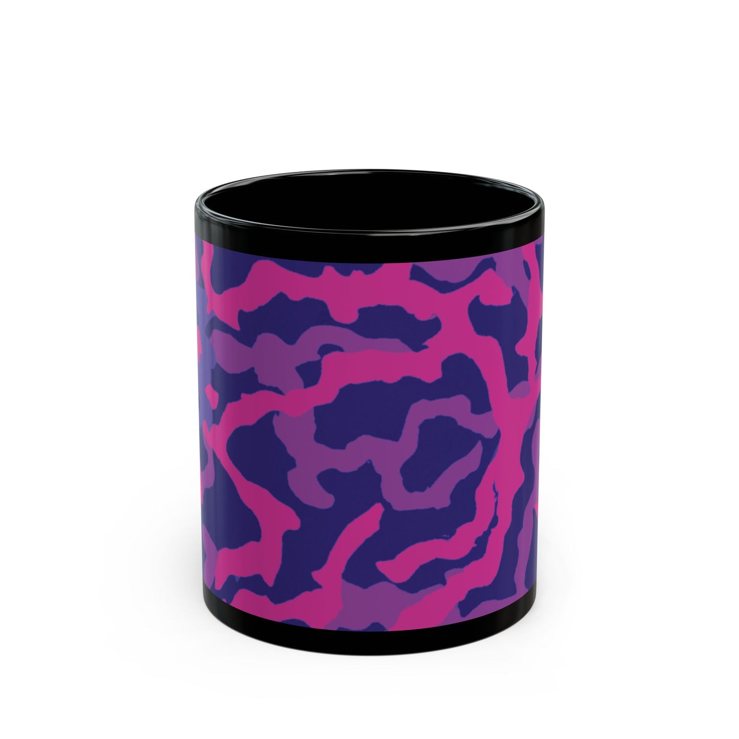Black Coffee Mug - Coral Threads/Heatwave