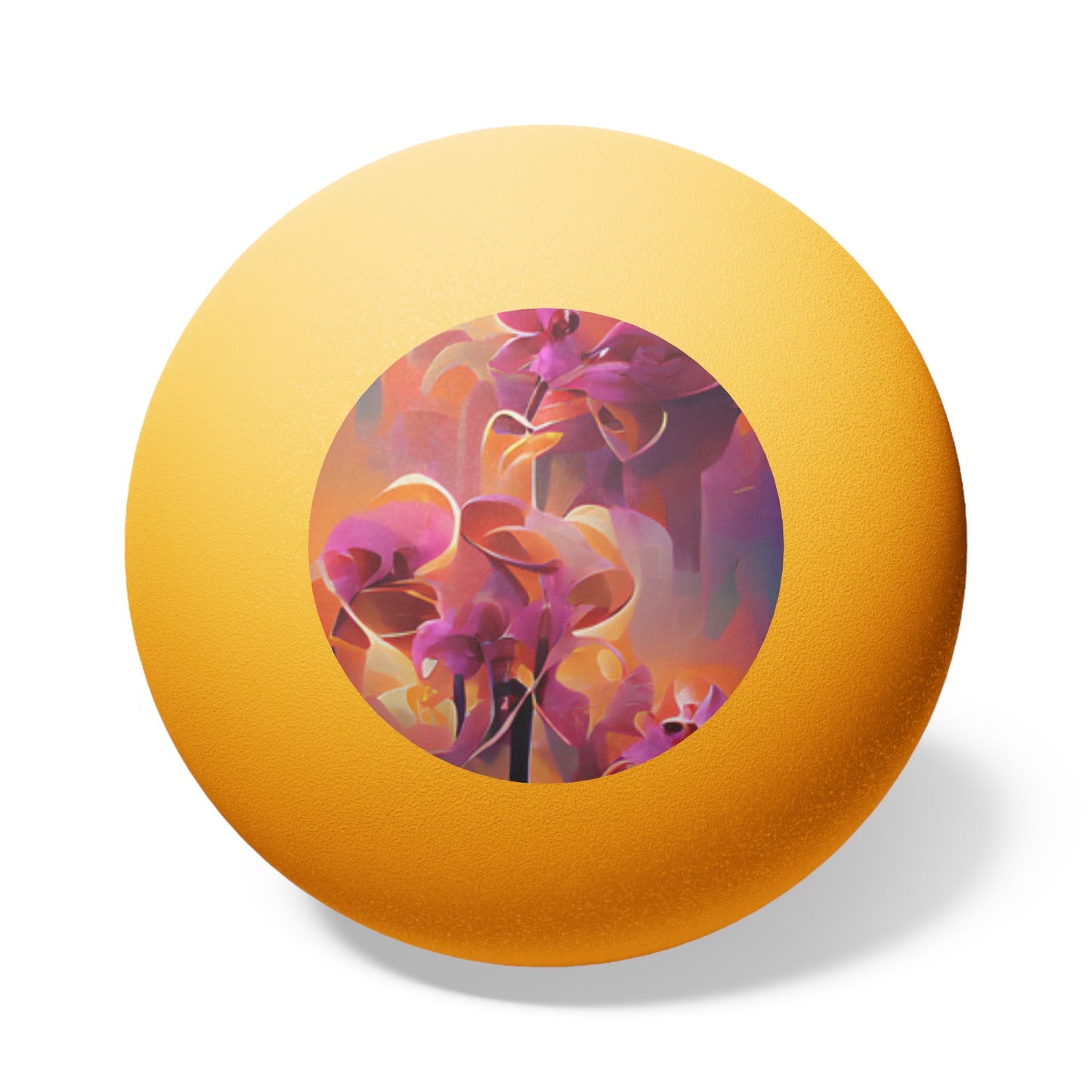 Tropical Paradise Ping Pong Balls - 6 Pack with Fantasy Orchids/Orange